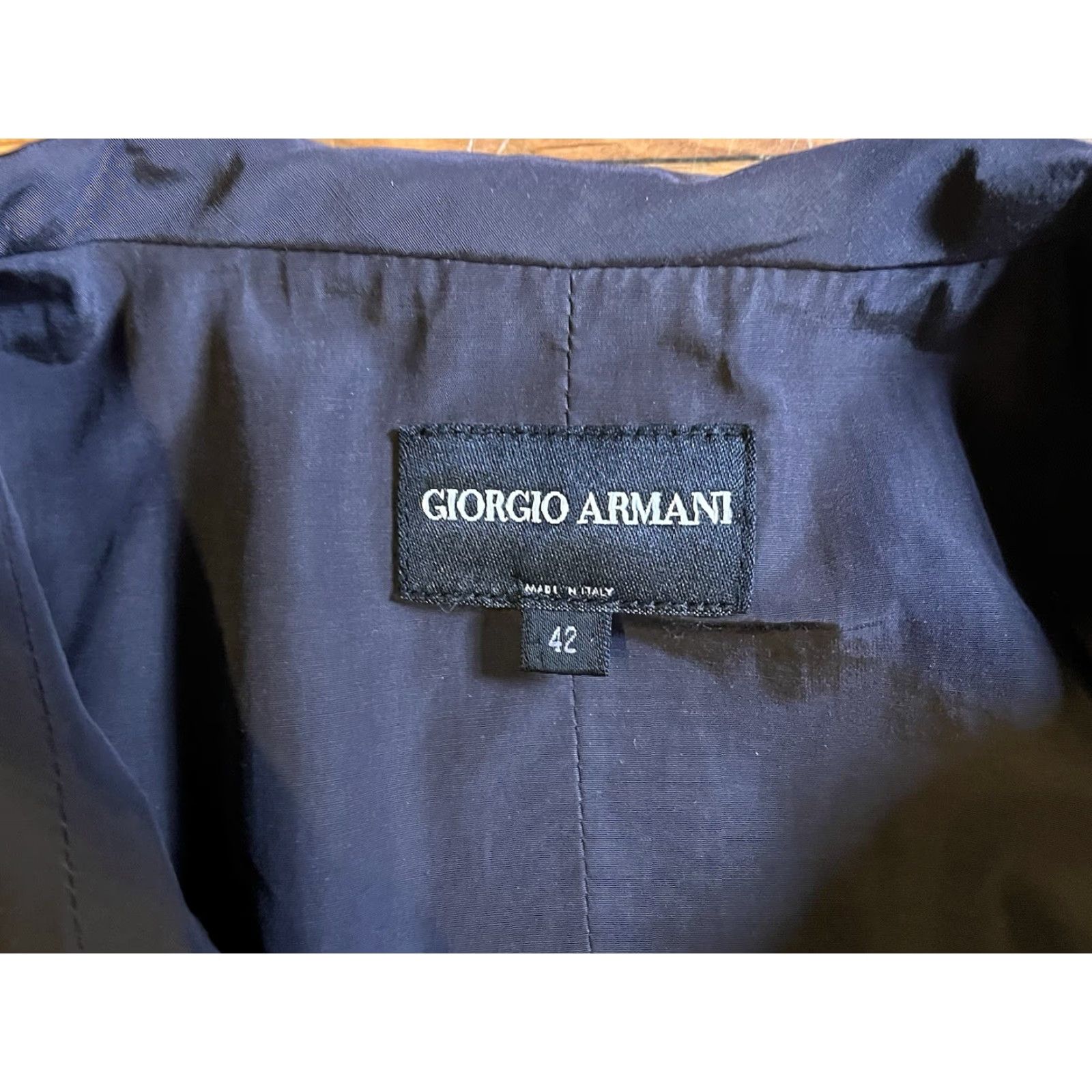 Giorgio Armani Giorgio Armani Blazer Women’s 42 Blue Blazer Solid One-Button Jacket Short Sleeve Italy Vintage No Size M / US 6-8 / IT 42-44 - 4 Thumbnail