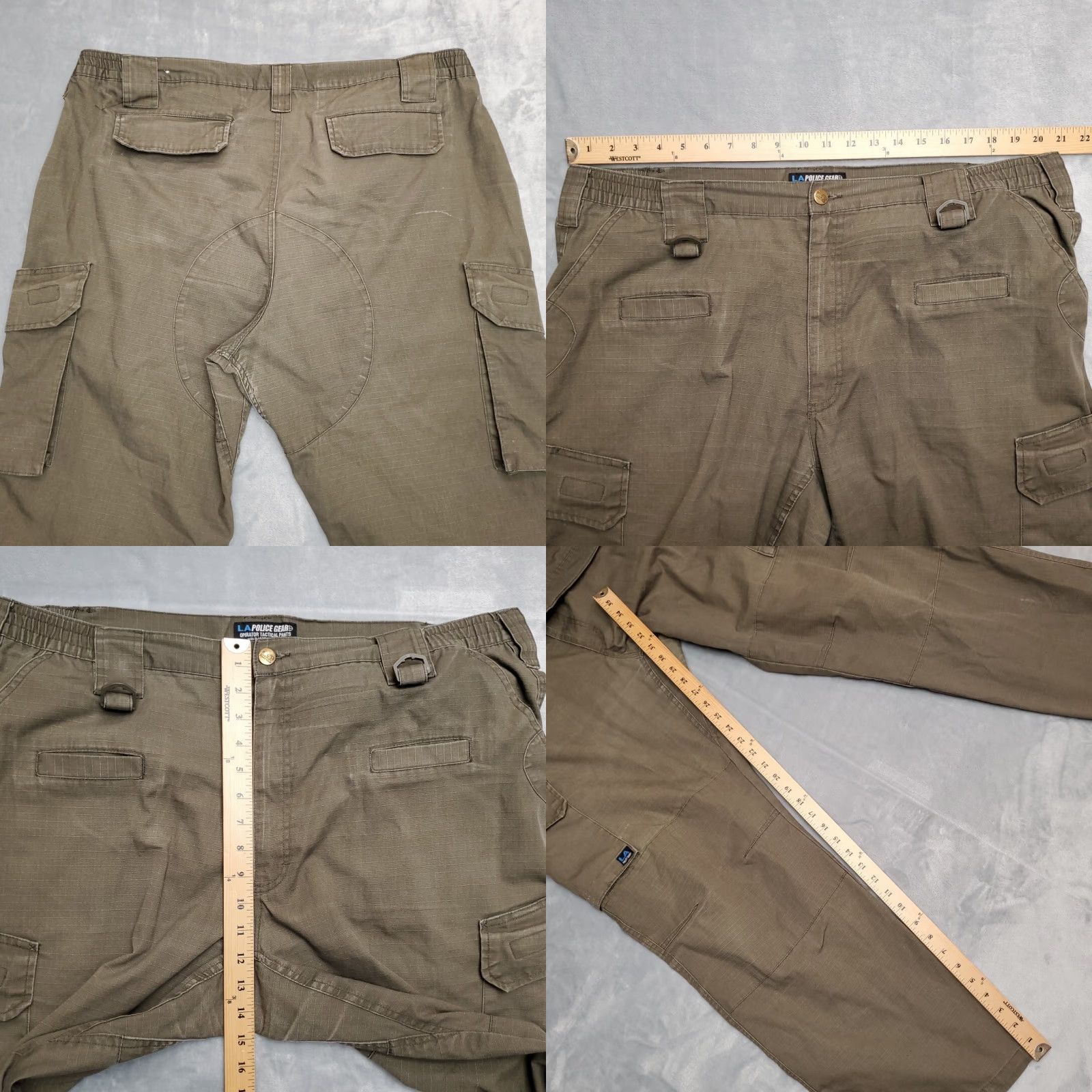 Vintage LA Police Gear Pants Mens 42x31 Green Tactical Ripstop Flat Front Chino Outdoor Shirt? Size US 42 / EU 58 - 8 Thumbnail