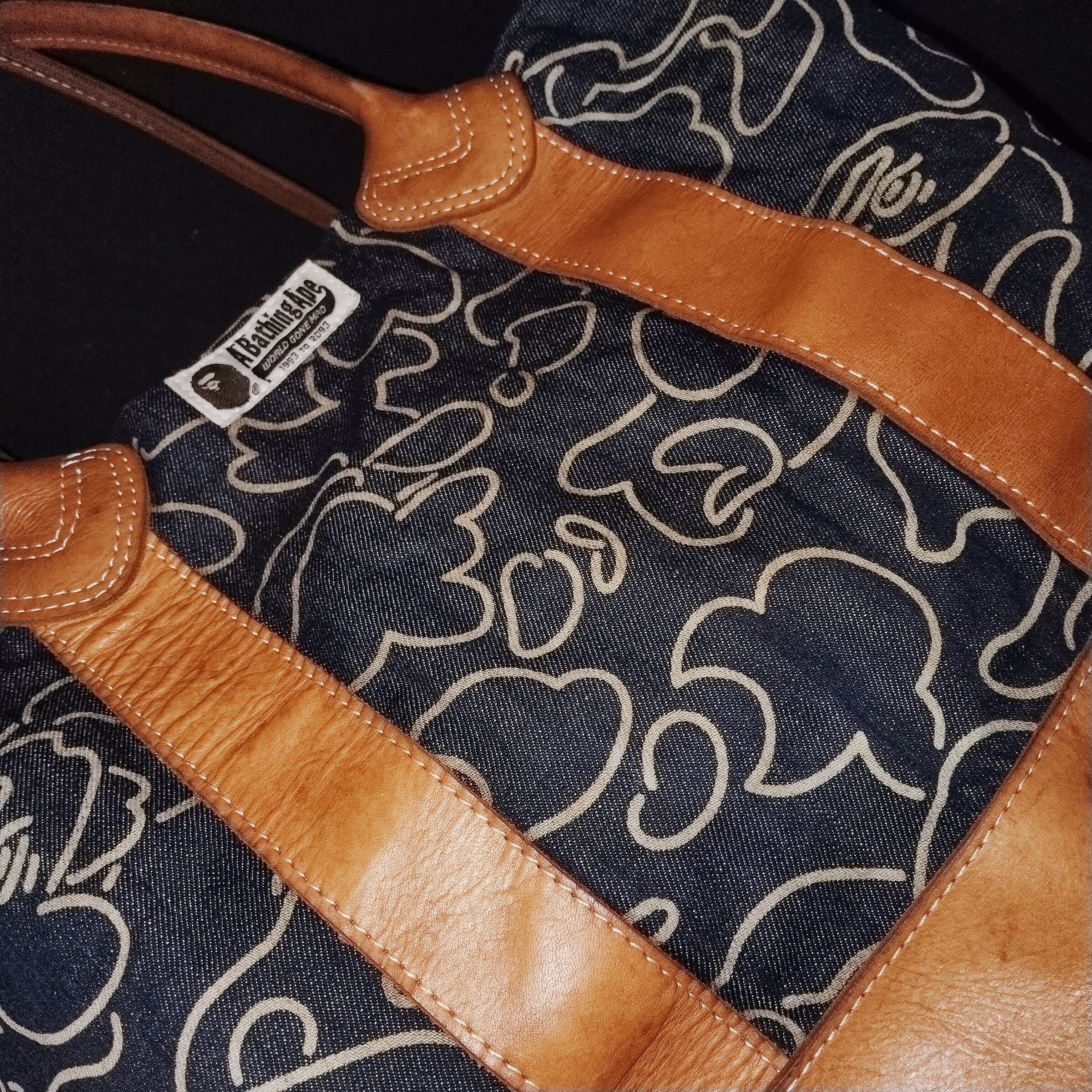 Bape 2012 BAPE Pencil Camo Denim Tote Bag with Leather Trim Size ONE SIZE - 2 Thumbnail