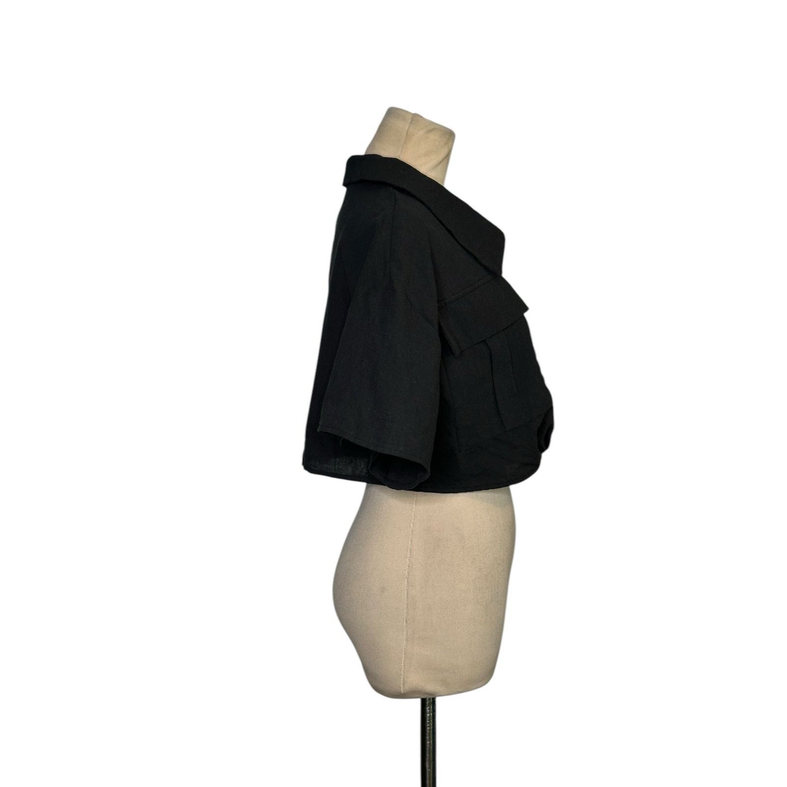 Shein Shein black short sleeves crop blouse size Large Size XS / US 0-2 / IT 36-38 - 6 Thumbnail