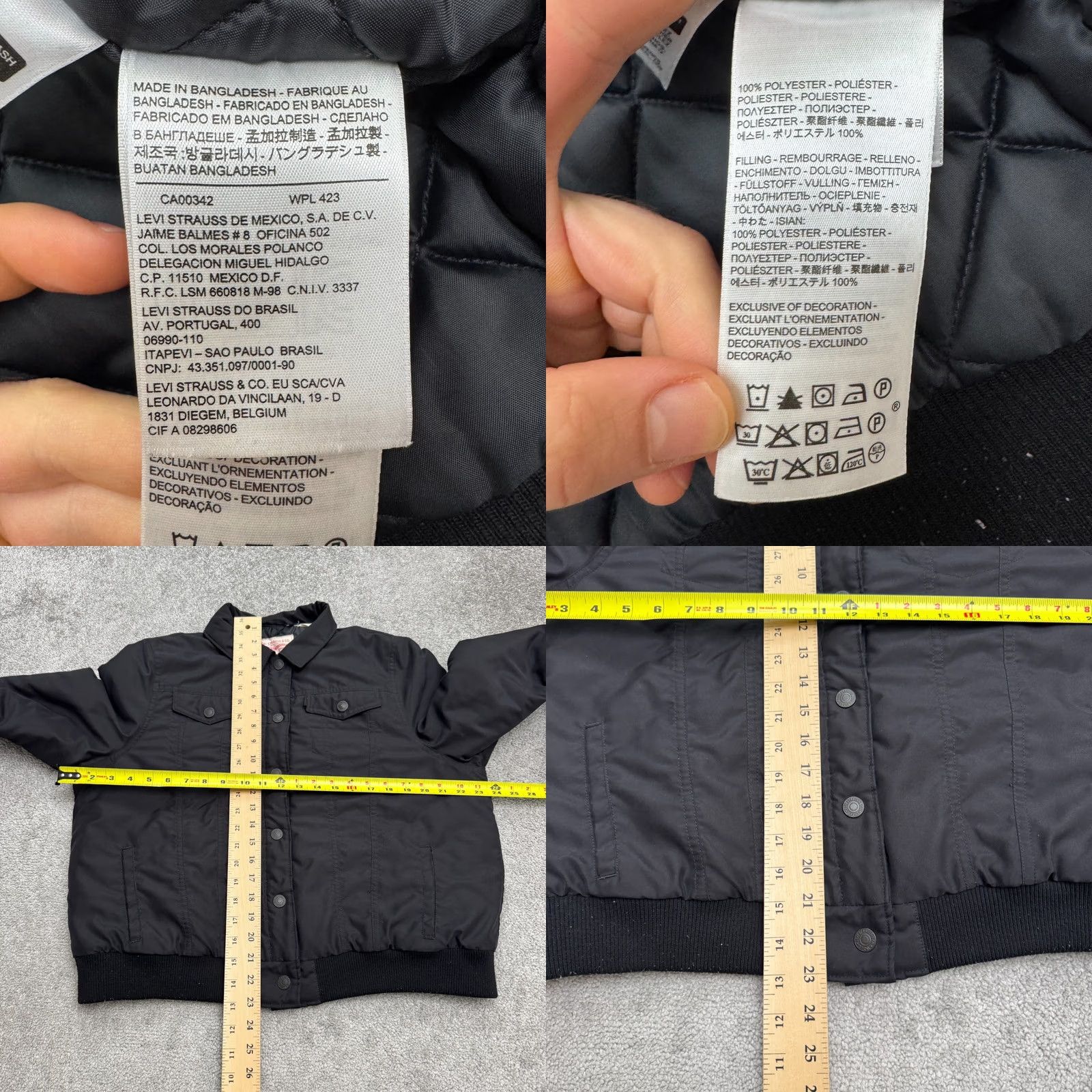 Levi's Levi's Thermore Insulated Quilted Jacket Womens XL Black Padded Snap Button Up Size XL / US 12-14 / IT 48-50 - 9 Thumbnail