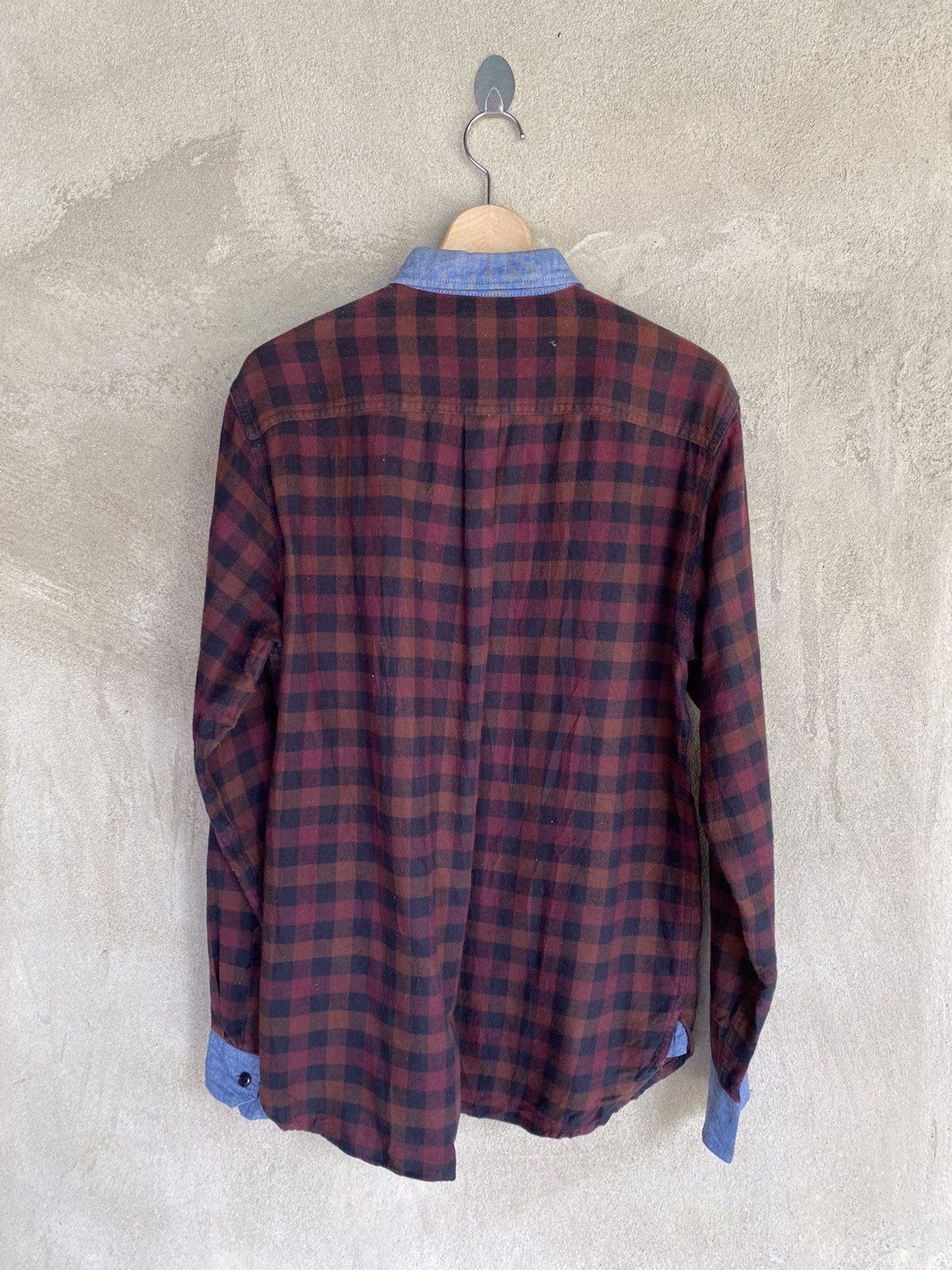 Vintage Japanese Brand Green Label Relaxing Flannel Shirt Size US M / EU 48-50 / 2 - 7 Thumbnail