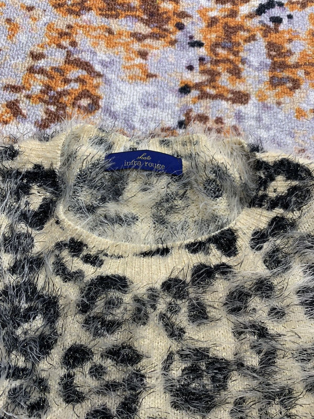Issey Miyake Crazy Fuzzy Mohair Leopard Knit sweater Size US L / EU 52-54 / 3 - 3 Thumbnail
