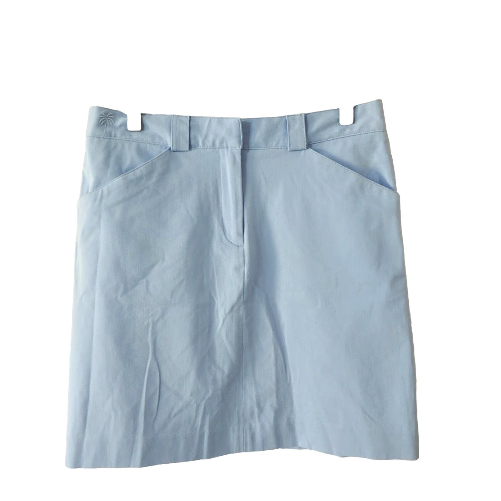Lilly Pulitzer Lilly Pulitzer Laura Skirt Womens 2 Blue Zipup Pockets Stretch Mini Back Slit Skirt Casual Spring Summer Womens Size 26" / US 2 / IT 38 - 2 Thumbnail
