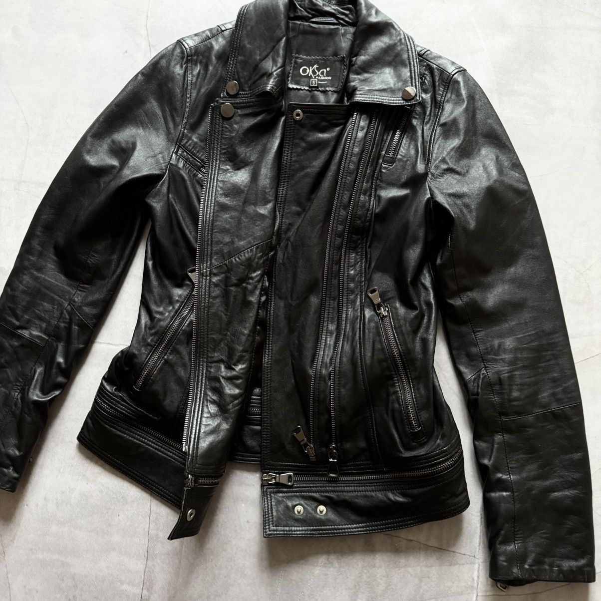 Allsaints Biker Leather Jacket Style Allsaints Avantgarde Opium Size S / US 4 / IT 40 - 7 Thumbnail