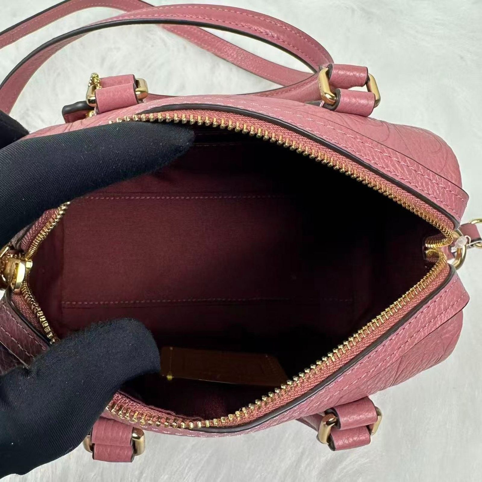 Coach Coach Mini Rowan Crossbody Sig Leather Pebbled Leather/Peony Size ONE SIZE - 5 Thumbnail