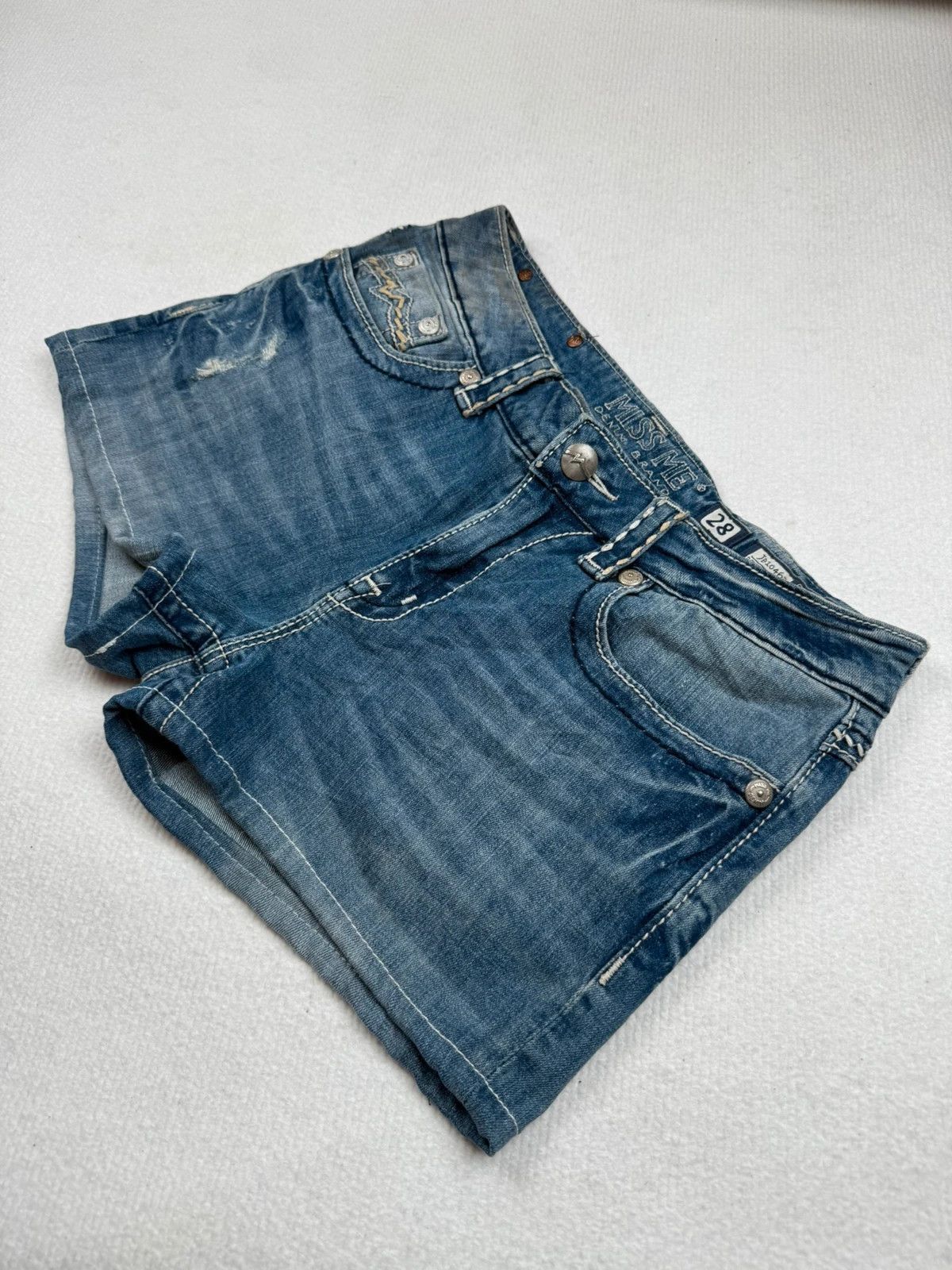 Miss Me Miss Me Low Waist Hot Pants Micro Shorts 2000s Vintage Y2 Size 28" / US 6 / IT 42 - 3 Thumbnail