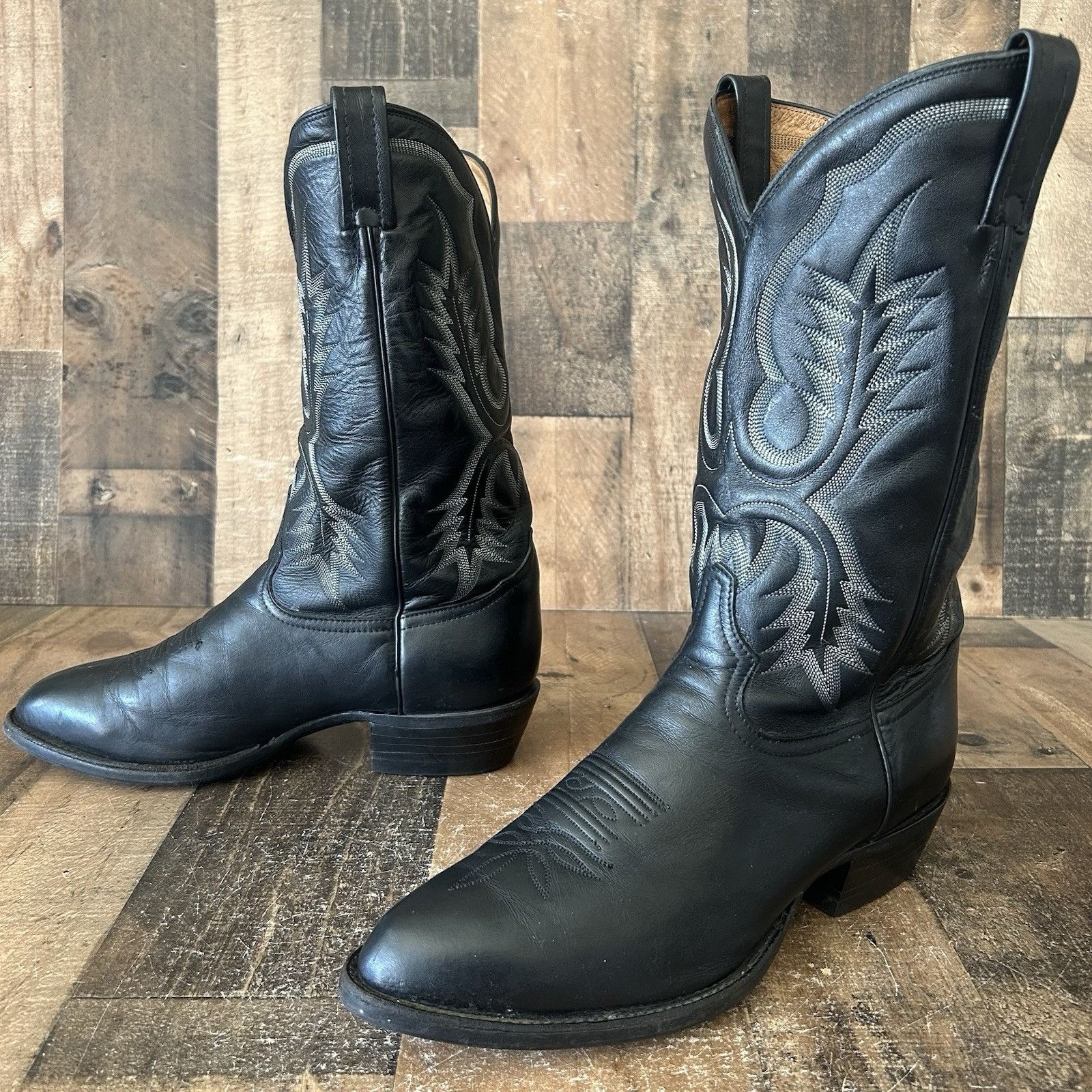Tony Lama Tony Lama CZ4000 Vintage Black Cowboy Boots Mens 10.5 D Size US 10.5 / EU 43-44 - 3 Thumbnail