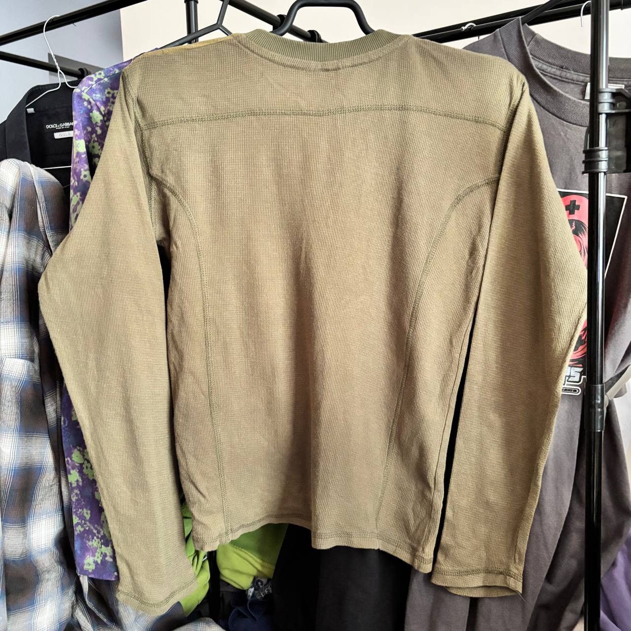 If Six Was Nine Y2K Military Utility Waffle Knit Thermal Shirt –Kangaroo Poo Size S / US 4 / IT 40 - 3 Thumbnail