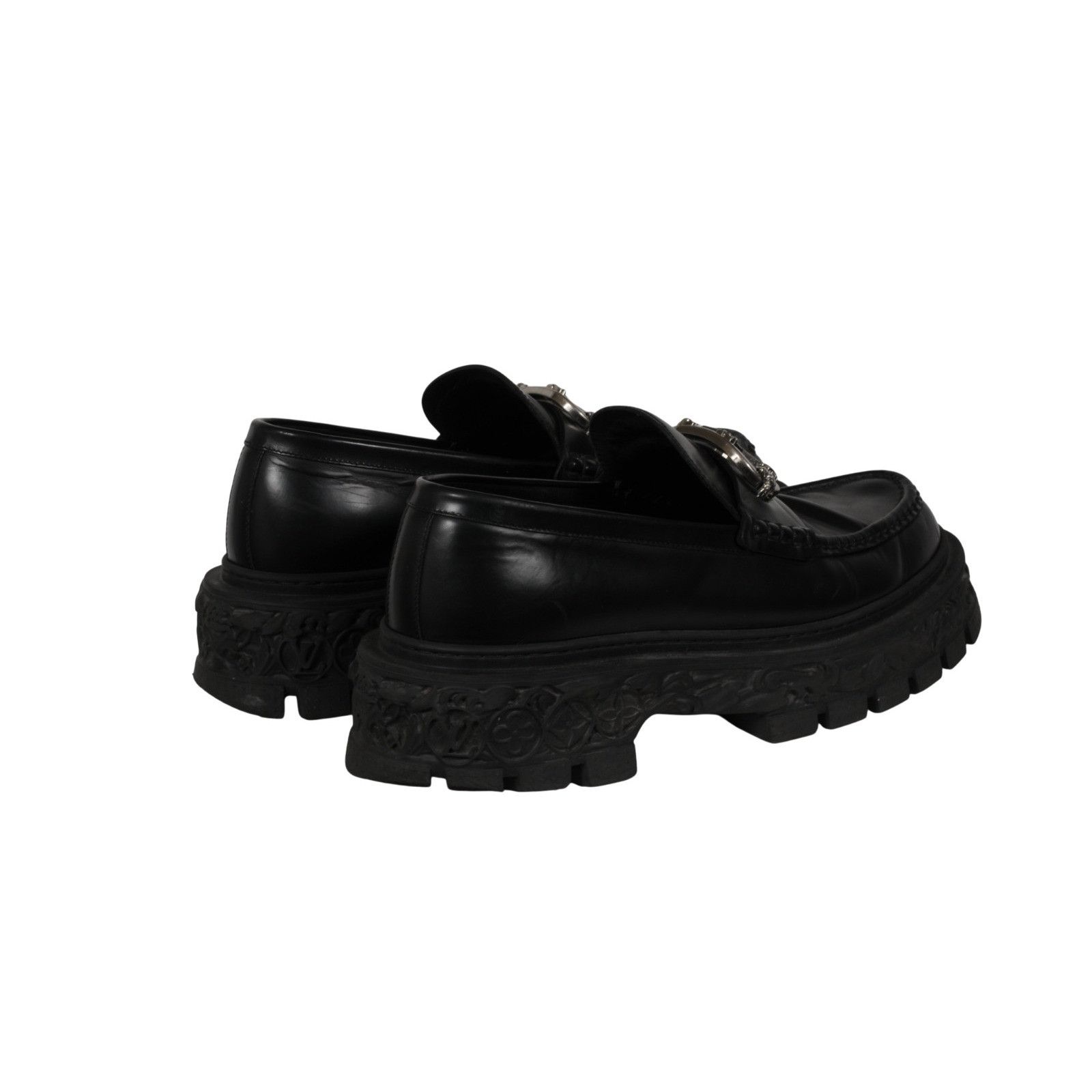 Louis Vuitton Baroque Loafers Black Leather Size US 11 / EU 44 - 3 Thumbnail