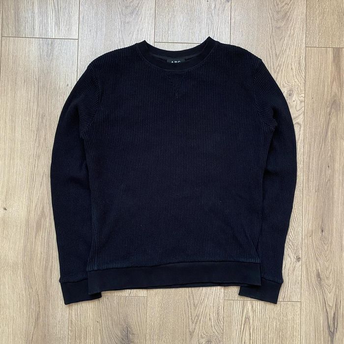 Waffle-Knit Crewneck Sweatshirt