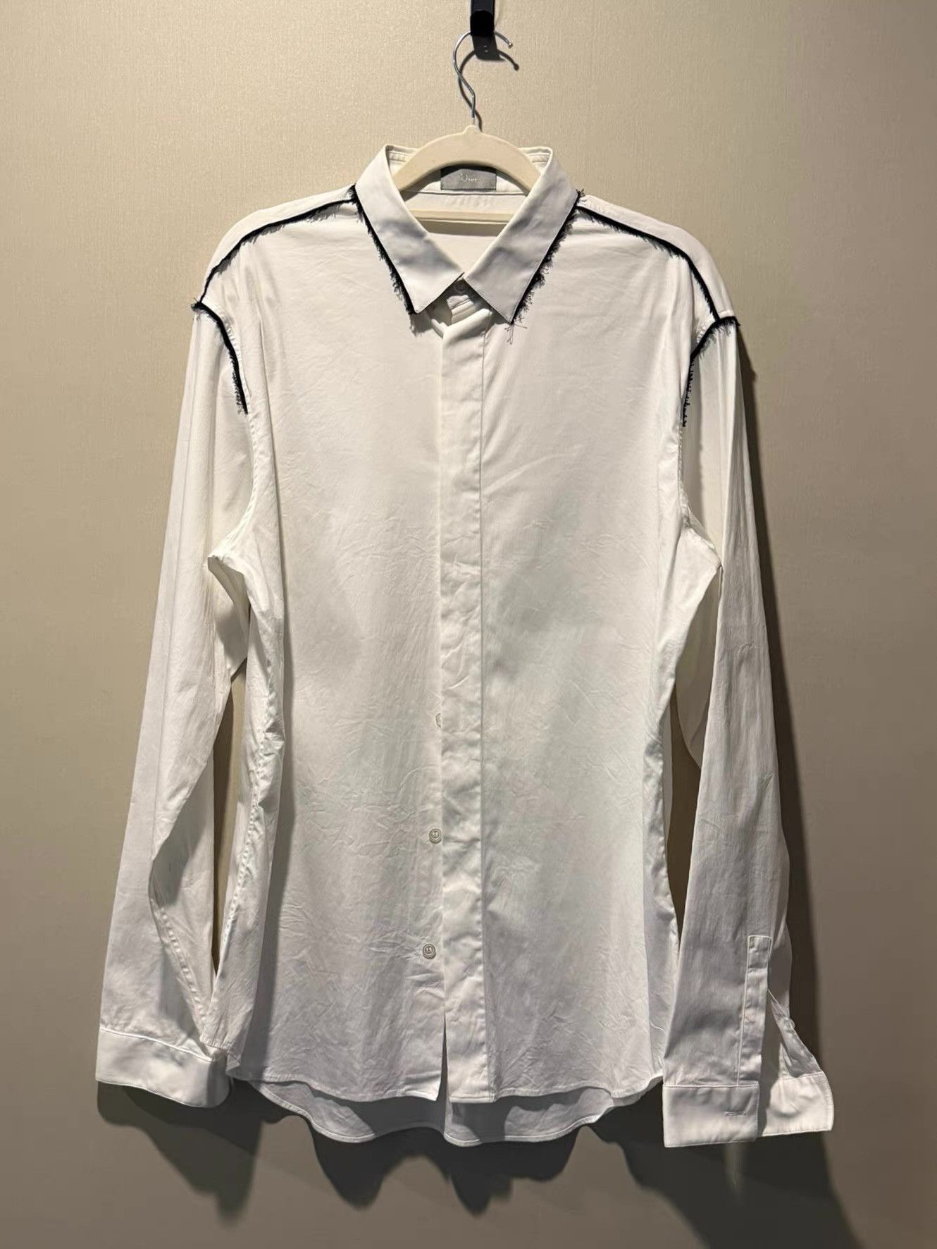 Dior Dior Homme white shirt with fringe Q20 Size US L / EU 52-54 / 3 - 1 Thumbnail