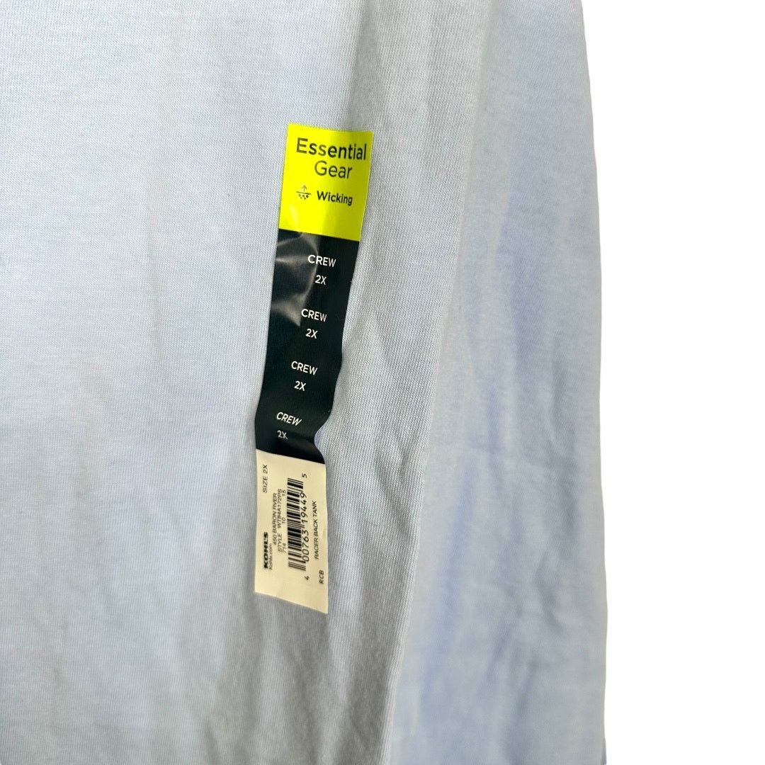 Tek Gear Tek Gear Powder Blue Moisture Wicking Tank Top Size 2X Size XXL / US 16-18 / IT 52-54 - 4 Thumbnail