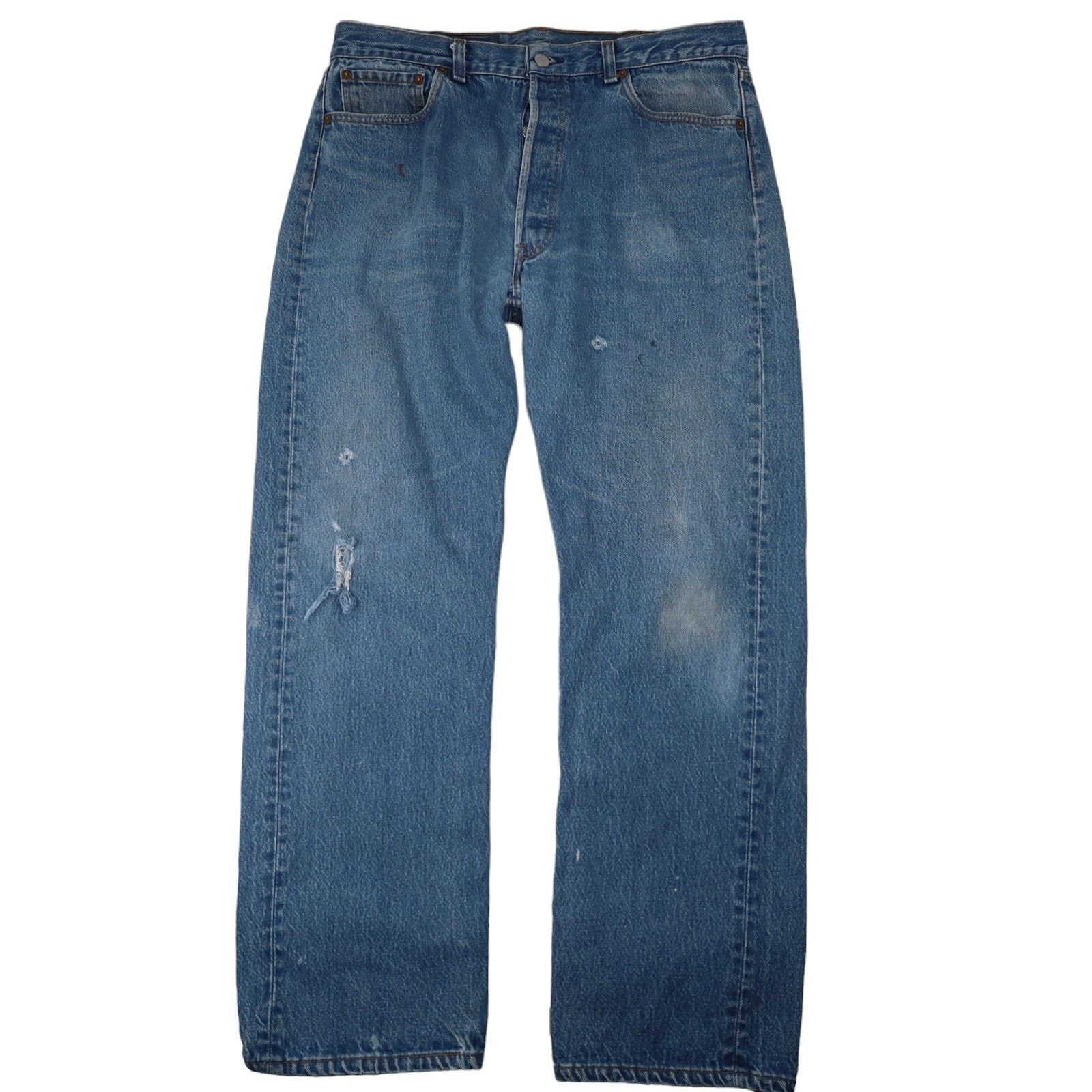 Levi's × Vintage Vintage USA Made Levis 501 Distressed Denim Jeans Size US 34 / EU 50 - 1 Thumbnail