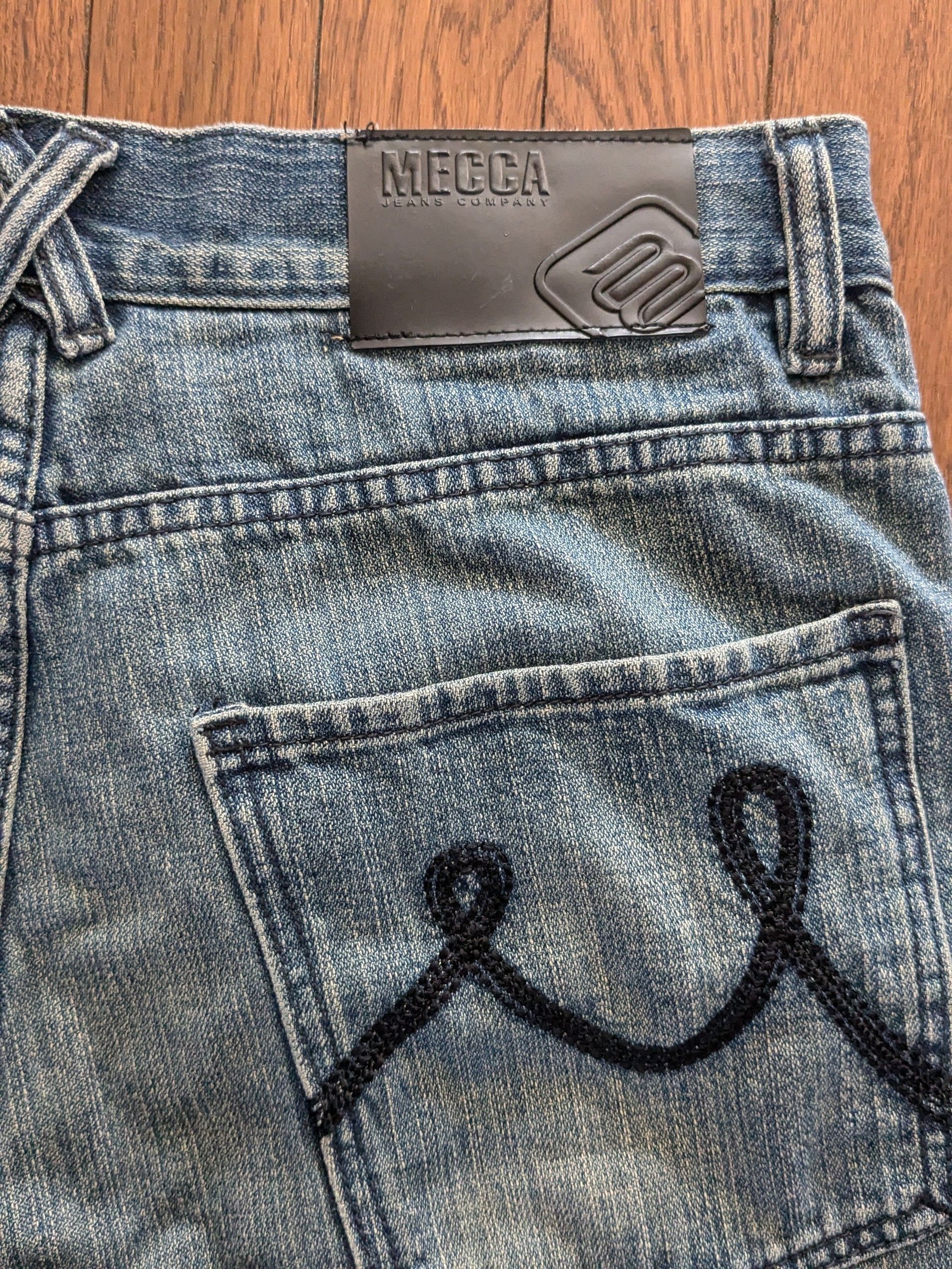 Mecca Y2K Baggy Embroidered Mecca Jeans - Size 36x32 Size US 36 / EU 52 - 2 Thumbnail