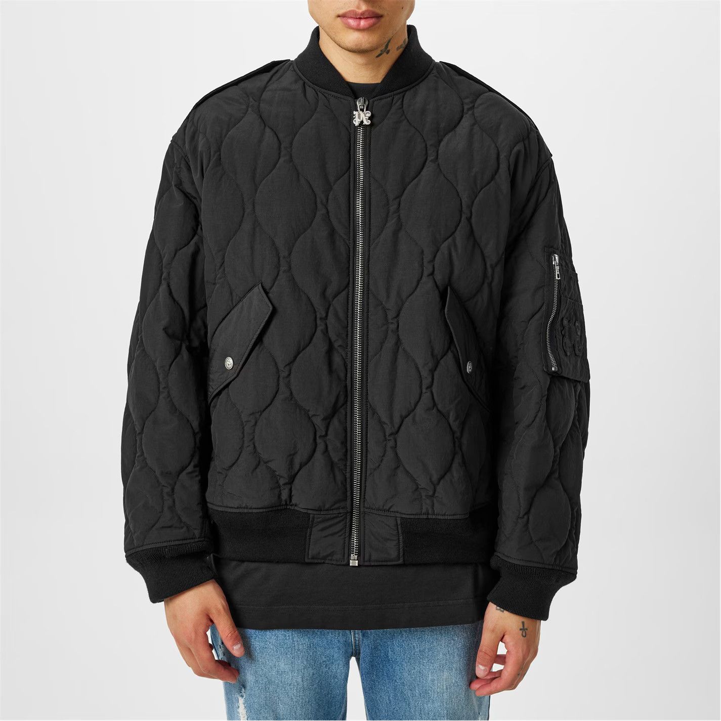 Palm Angels o1g2r1mq0426 Monogram Bomber Jacket in Black Size US M / EU 48-50 / 2 - 3 Thumbnail