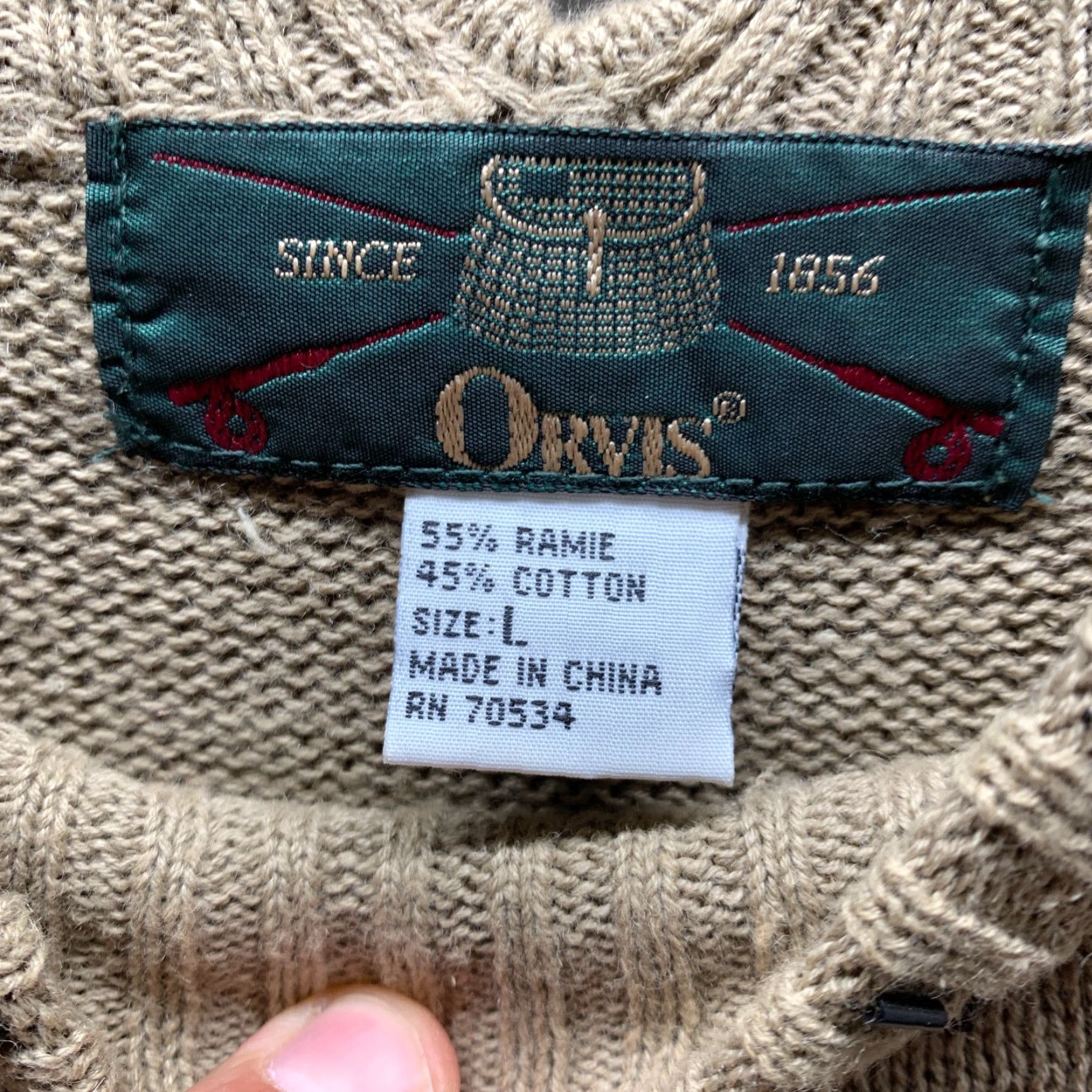 Orvis VINTAGE Orvis Sweater Womens Large Brown Cotton Ramie Knit Sequins Ladies Size L / US 10 / IT 46 - 7 Thumbnail