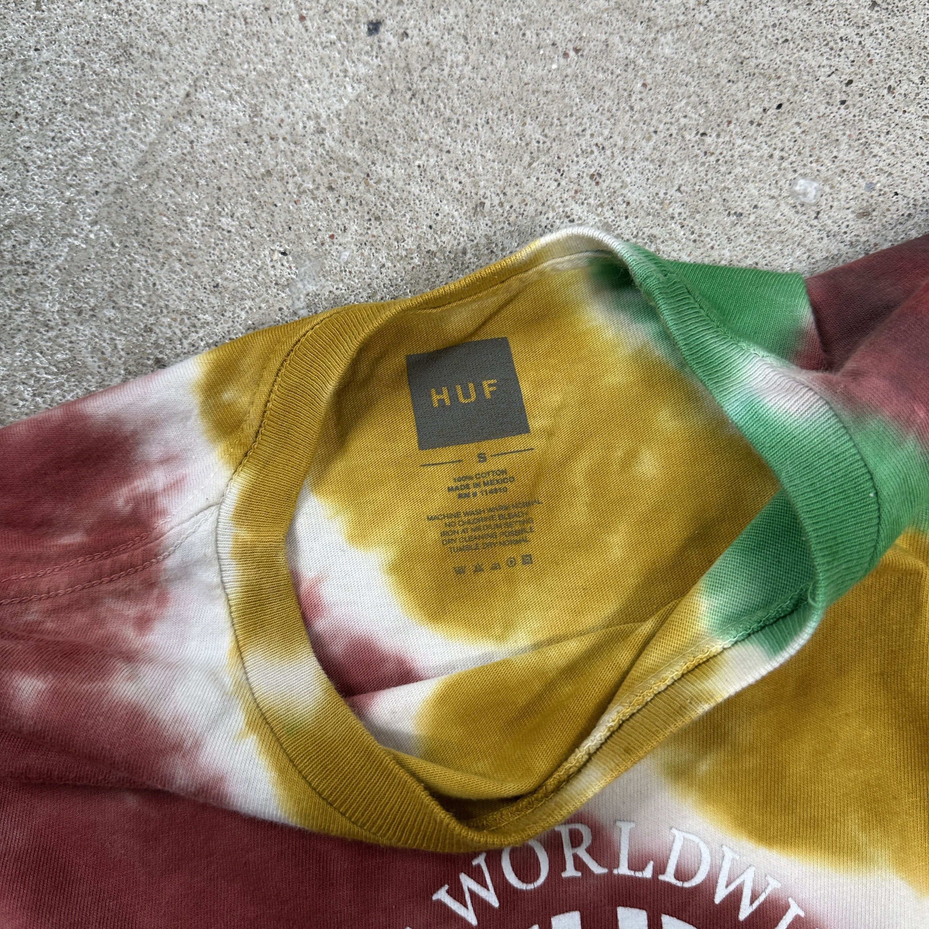 Huf × Vintage Vintage Streetwear Y2K Casual Tie-Dye HUF Longsleeve Size US S / EU 44-46 / 1 - 5 Thumbnail