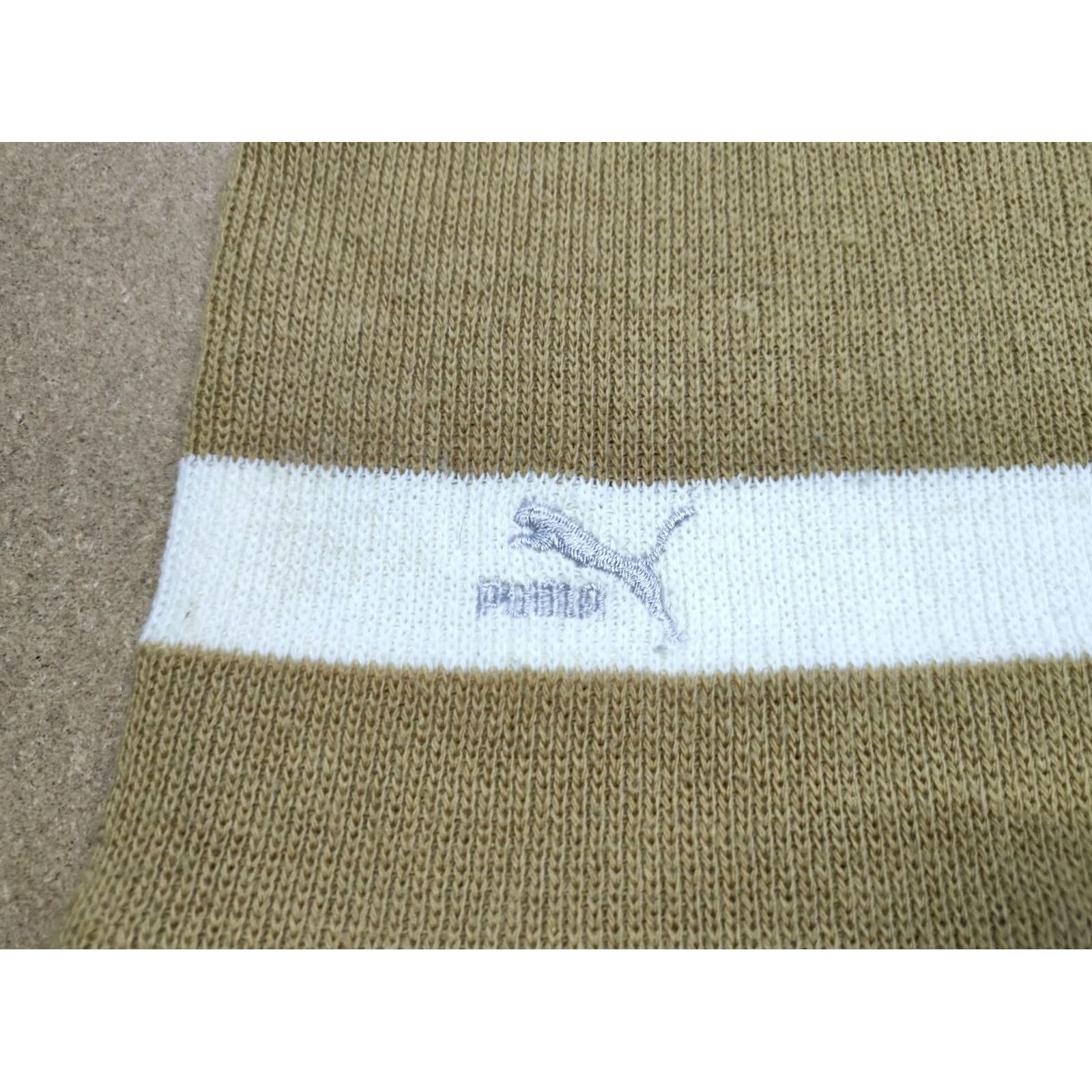 Puma VINTAGE PUMA Beanie Hat Ski Beige One Size Made in West Germany Logo Lined Winter Knit Unisex Adults Mens Womens Size ONE SIZE - 6 Thumbnail