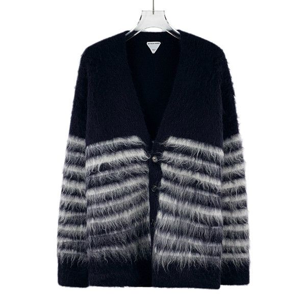 Bottega Veneta Bottega Veneta Mohair Stripe Cardigan Size L Size L / US 10 / IT 46 - 1 Thumbnail