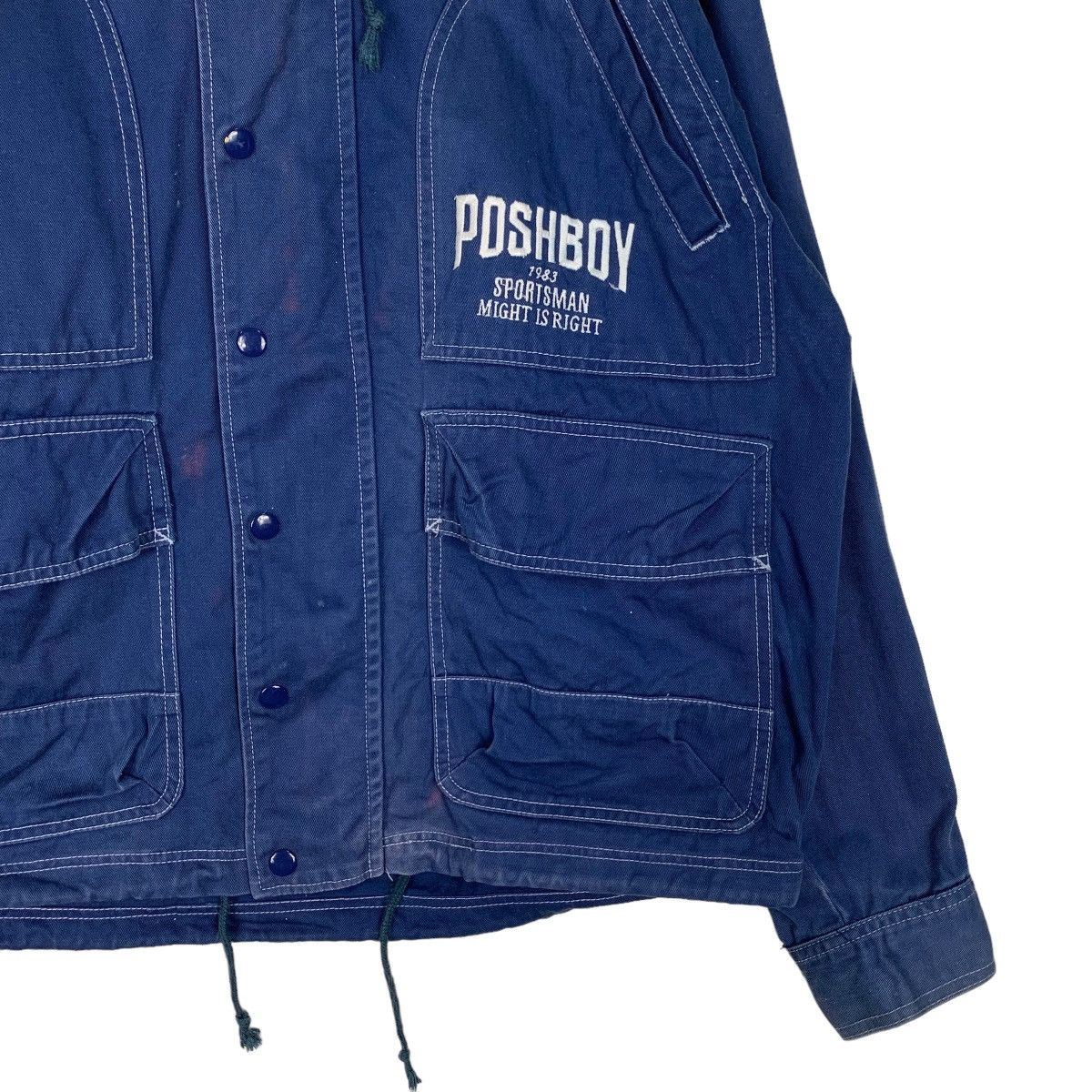 Japanese Brand POSH BOY Big Logo Hooded Chore Jacket #0579-C26 Size US L / EU 52-54 / 3 - 9 Thumbnail
