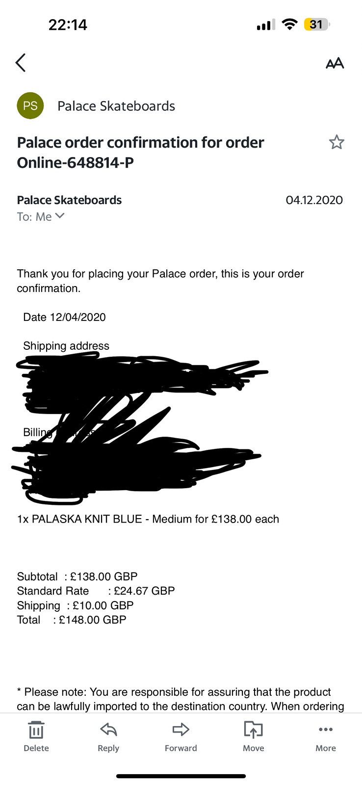 Palace Palace Palaska Knit (FW20) Size US M / EU 48-50 / 2 - 8 Thumbnail