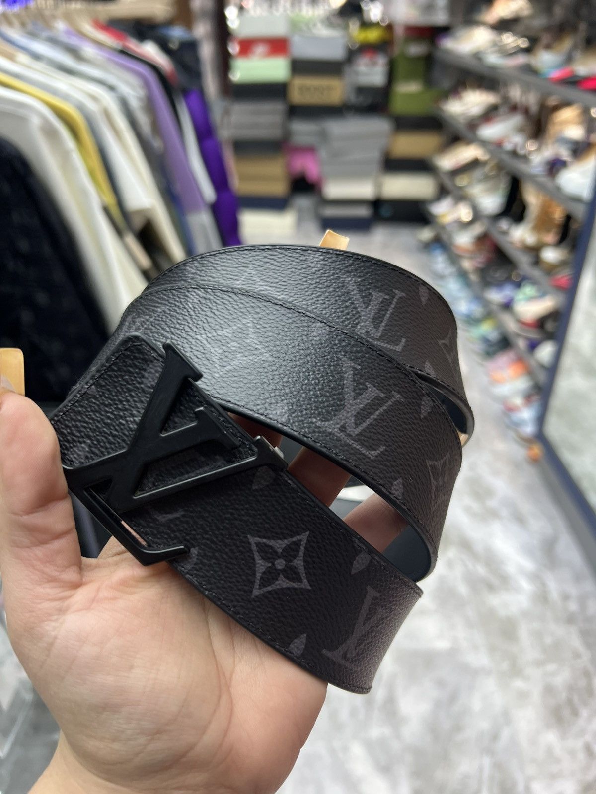 Louis Vuitton Louis Vuitton Matte Black Belt Monogram Eclipse Canvas Size 40 - 1 Thumbnail