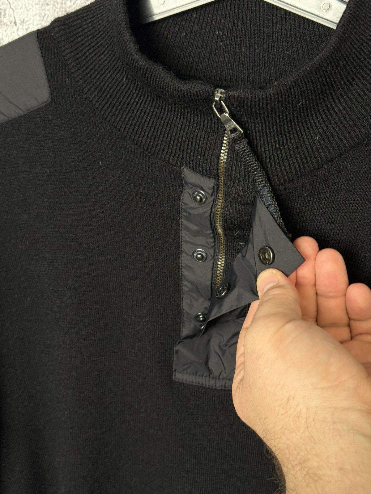 Prada Vintage Prada Sport Black Wool & Nylon Sweater Zip Pullover Size US L / EU 52-54 / 3 - 11 Thumbnail
