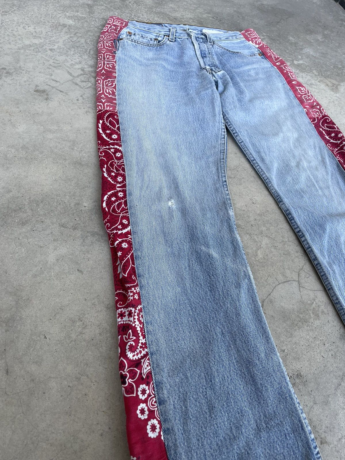 Levi's Vintage Levis 501 Custom Sashiko Faded Jeans Size US 30 / EU 46 - 3 Thumbnail
