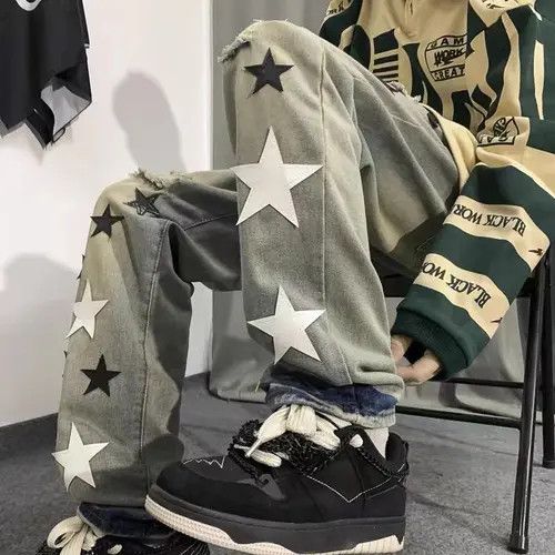 VIBE Vintage star patch patch jeans Size US 32 / EU 48 - 4 Thumbnail