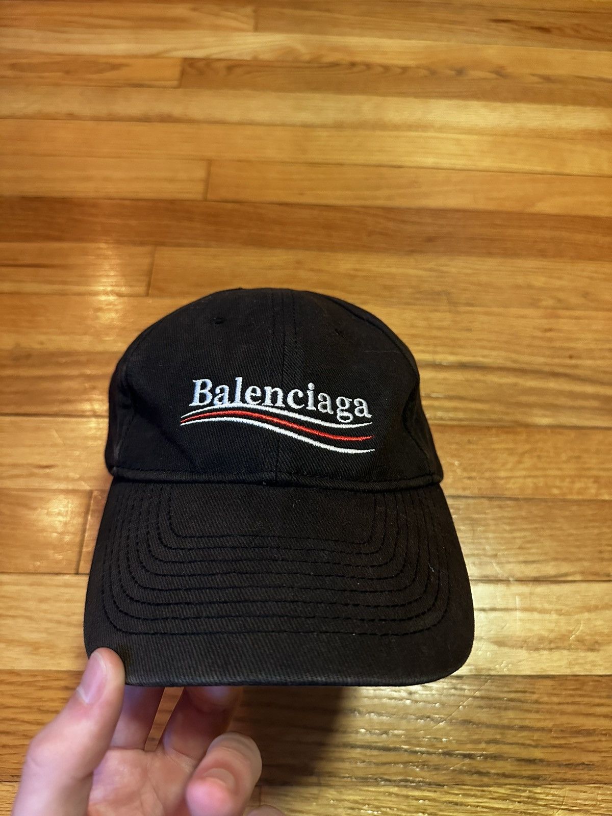 image of Balenciaga Fw17 Campaign Hat in Black, Men's