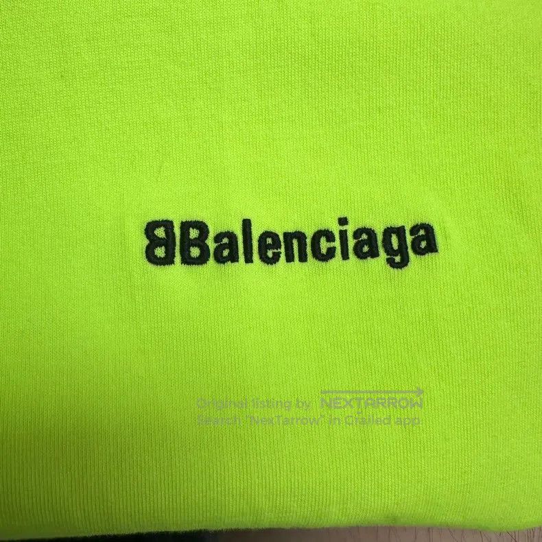 Balenciaga Balenciaga Double B Embroidery Logo Neon Yellow Short Slee Size US L / EU 52-54 / 3 - 4 Thumbnail