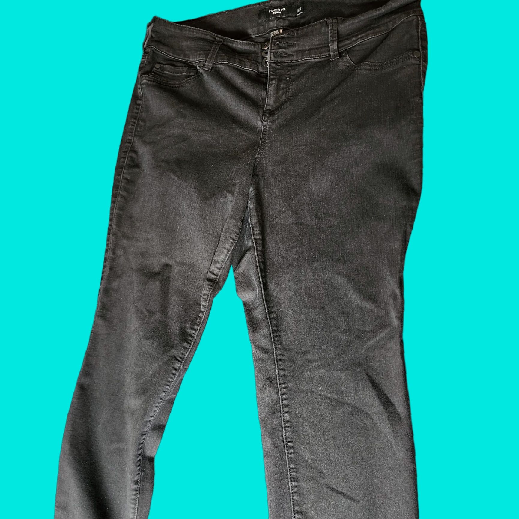 Torrid Torrid 18S Black Denim Straight Leg Jeans Stretch Plus Pants Womens Size 40" / US 18 - 1 Thumbnail