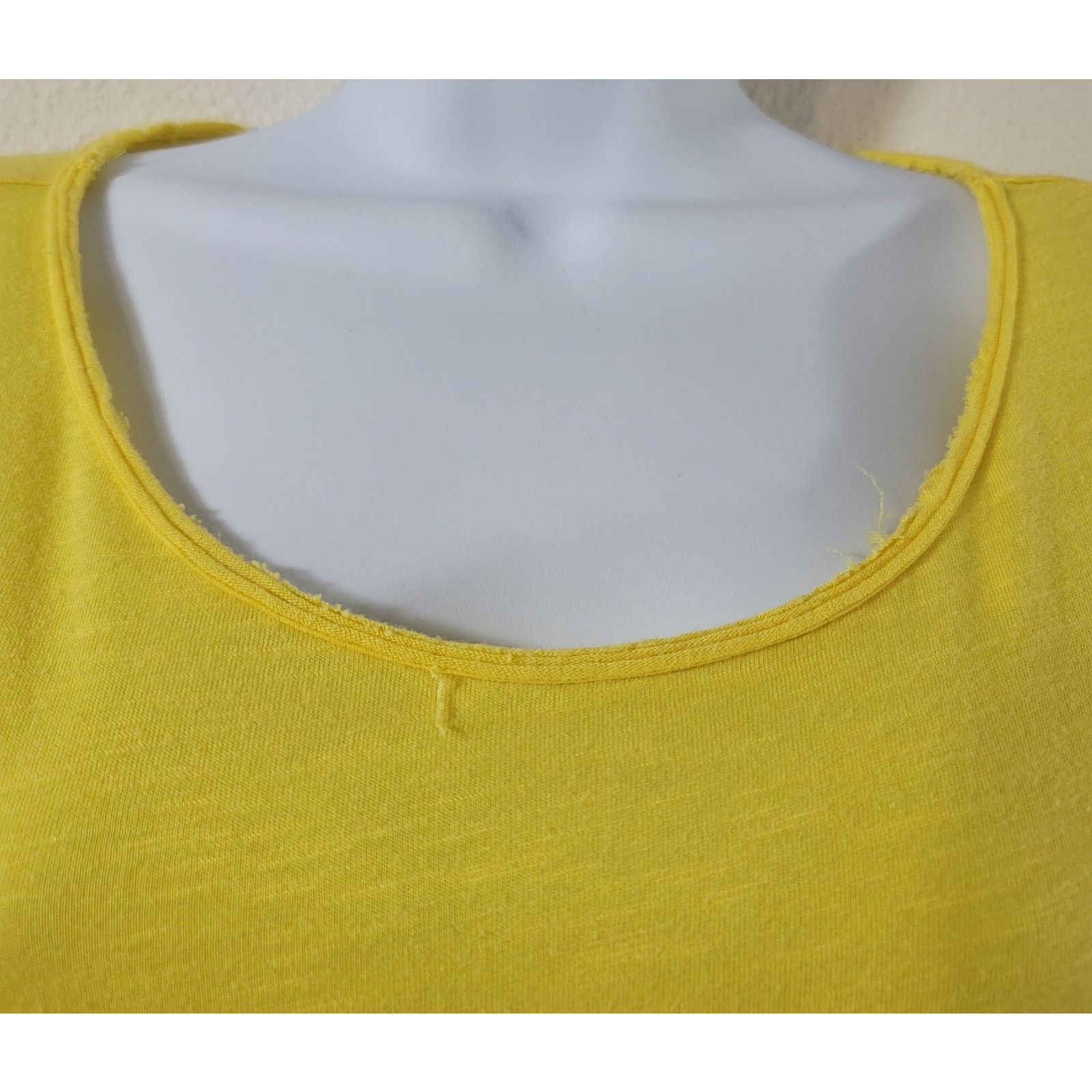 Other Cato Yellow Slub Knit Frayed Rolled Collar Top 18W 20W Plus Size XXL / US 16-18 / IT 52-54 - 2 Thumbnail