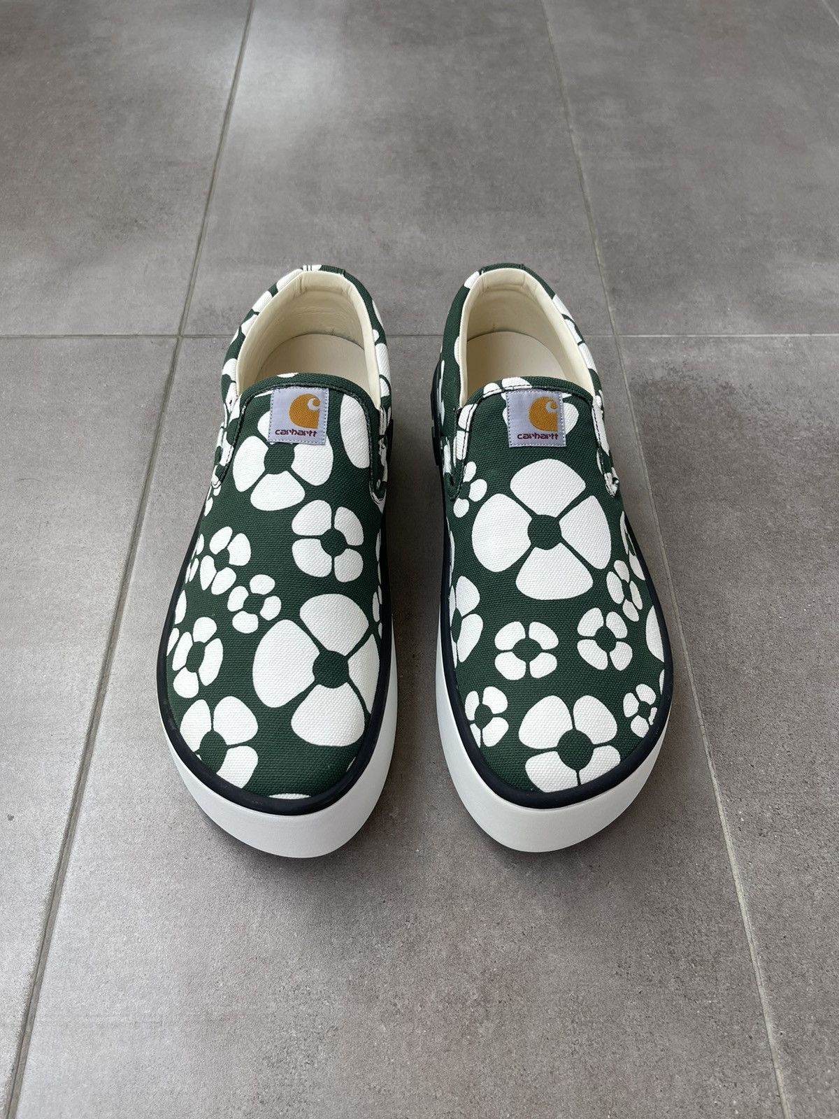 Carhartt Wip × Marni !DS! SS22 Marni X Carhartt Floral Print Green Slip Ons Size US 12 / EU 45 - 7 Thumbnail