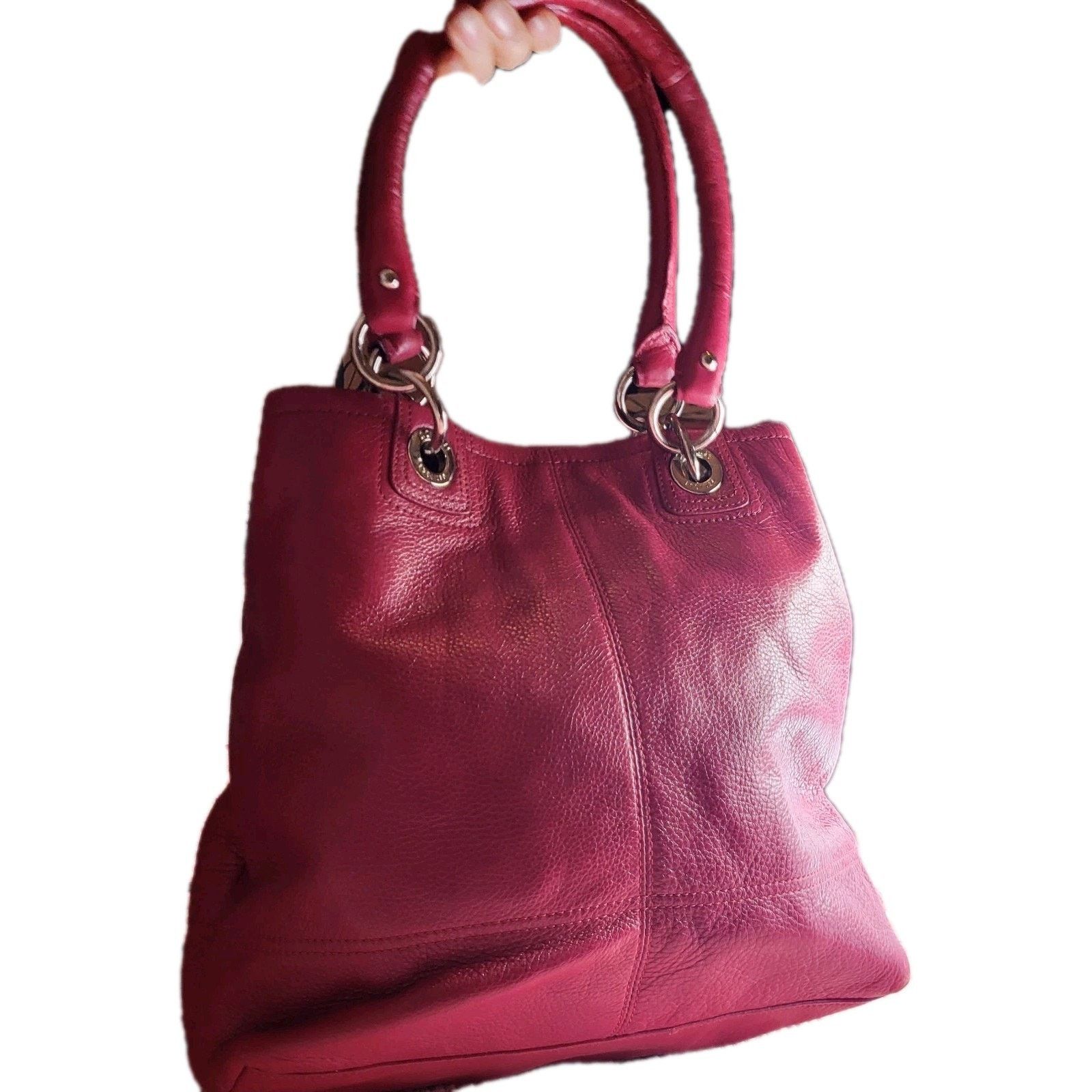 Coach Red COACH Hampton F15694 Pebbled Leather Turnlock Shoulder Size ONE SIZE - 7 Thumbnail