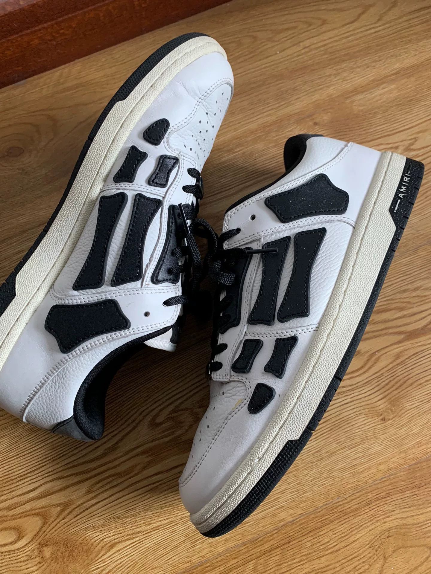 Amiri Amiri Skel Top Low Black White Size US 10 / EU 43 - 1 Thumbnail