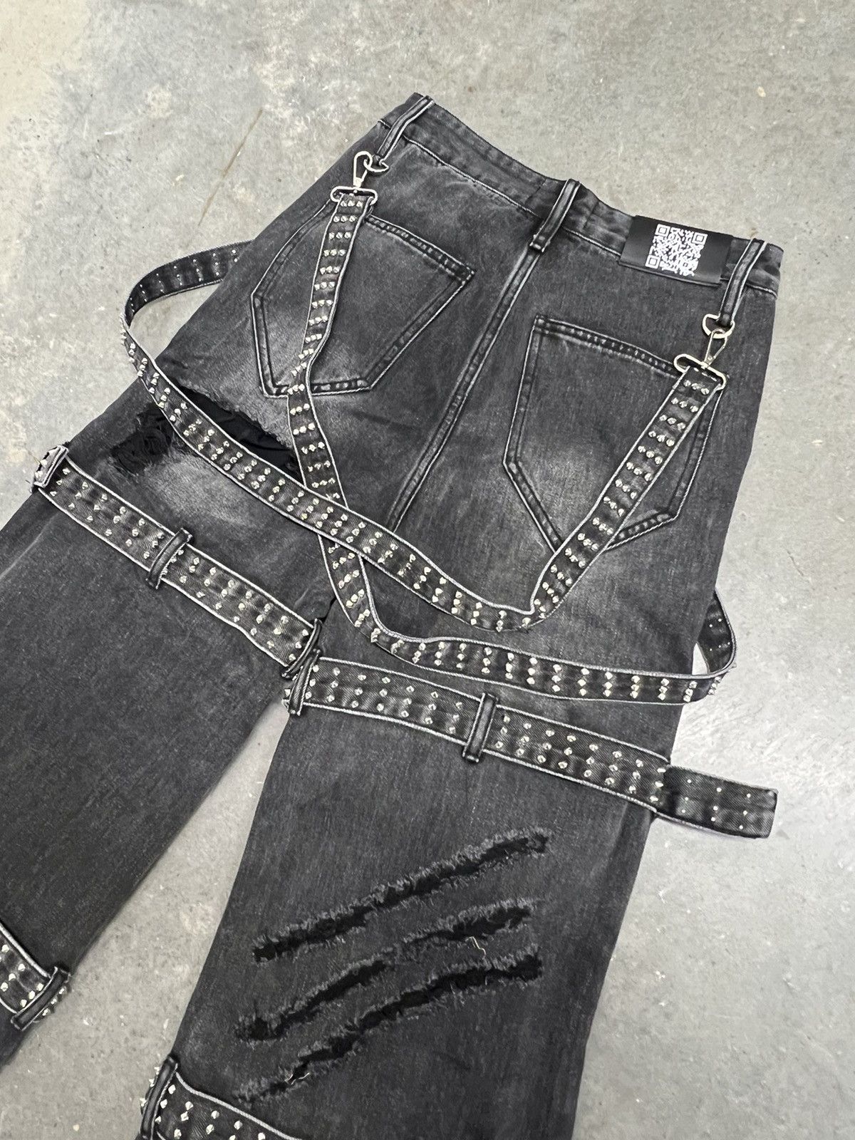Japanese Brand Heavy Metal "Spiked" Bondage Denim Size US 34 / EU 50 - 4 Thumbnail