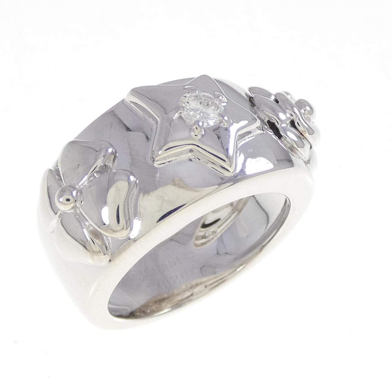 Chanel Chanel Chanel Three Symbols 750 White Gold Diamond Ring Size 8 Precious Metal Ring J1520 DUTY FREE for USA Size ONE SIZE - 1 Thumbnail