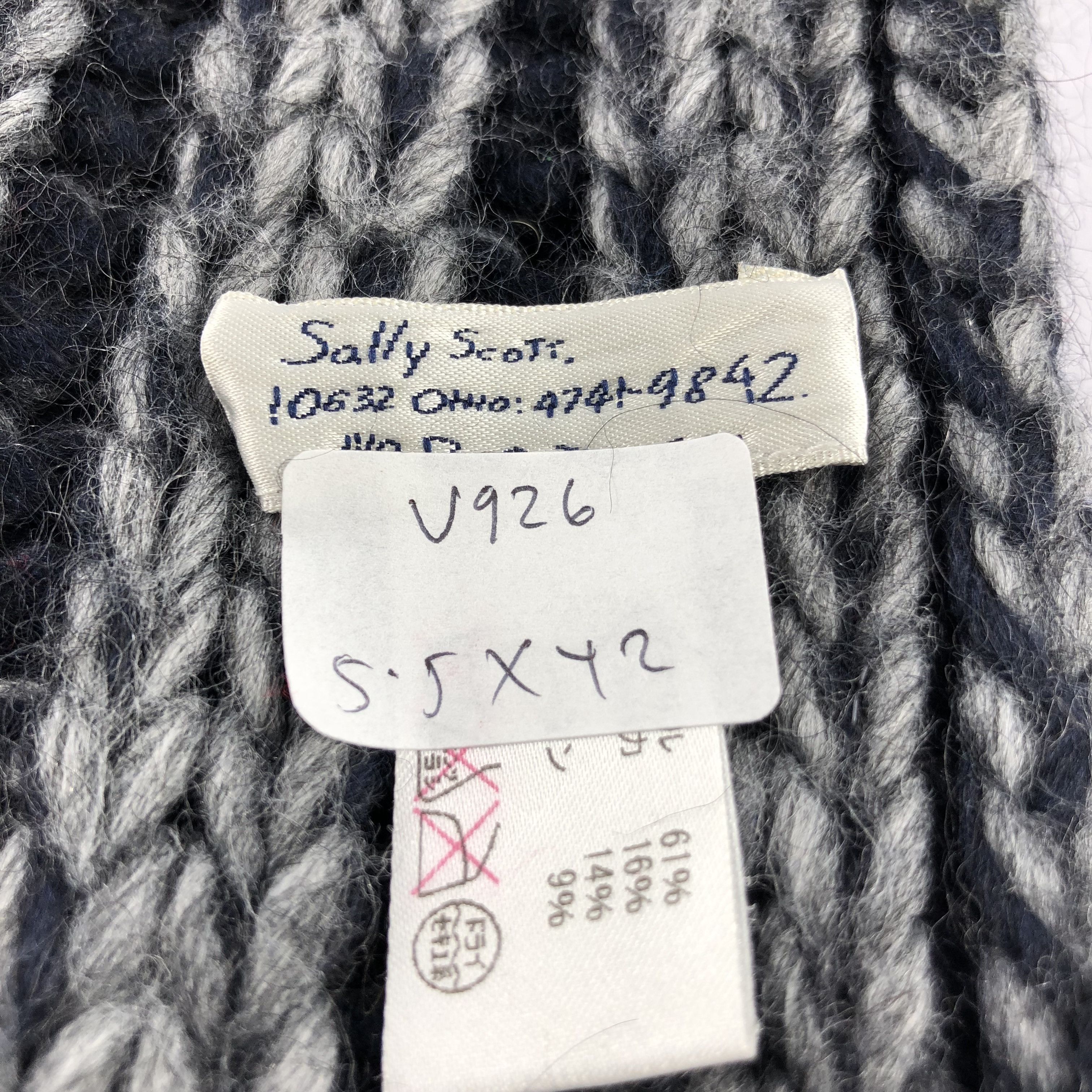 Vintage Sally Scott Wool Scarf Muffler V926 Size ONE SIZE - 7 Thumbnail