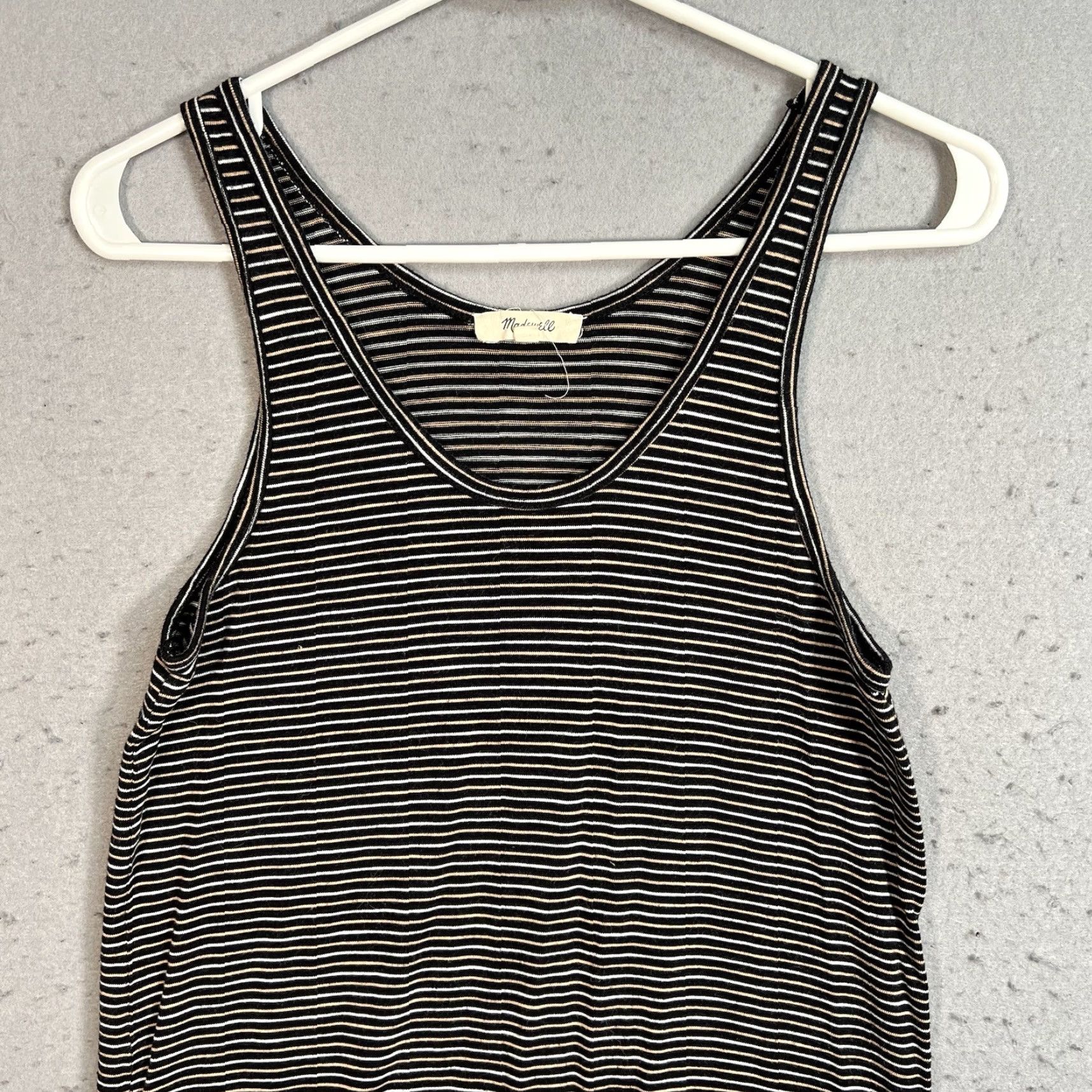 Madewell Madewell Dress Sleeveless Striped Knit Black Size M Multicolor Knit A-Line Casual Women Colection Size M / US 6-8 / IT 42-44 - 4 Thumbnail