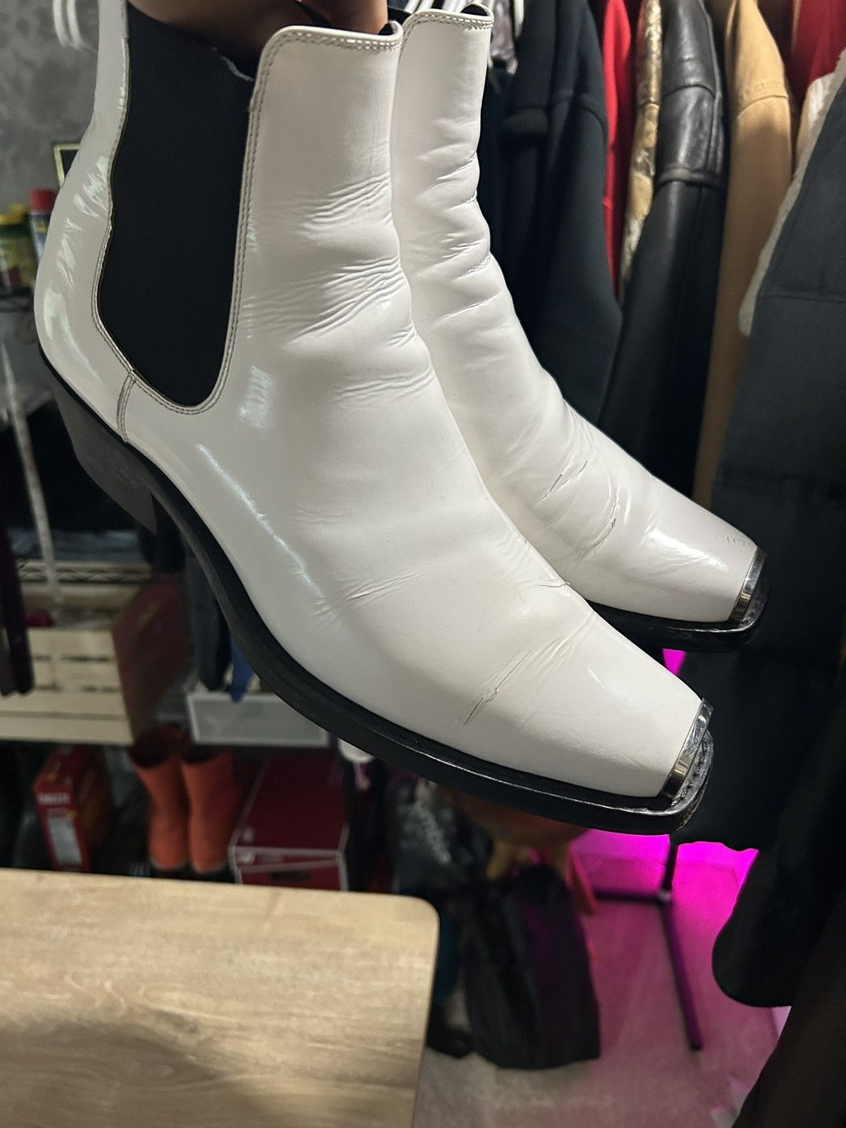 Calvin klein 205w39nyc white boots online