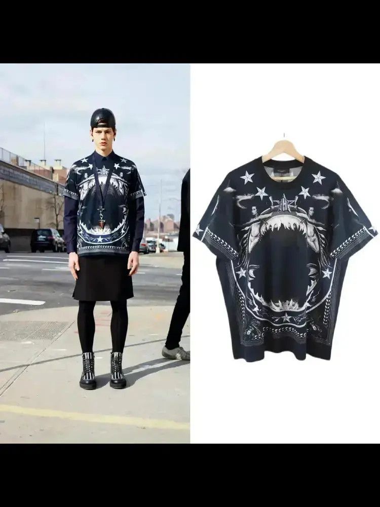 Givenchy Givenchy Riccardo Tisci 12FW shark jaw Tee Size US L / EU 52-54 / 3 - 7 Thumbnail