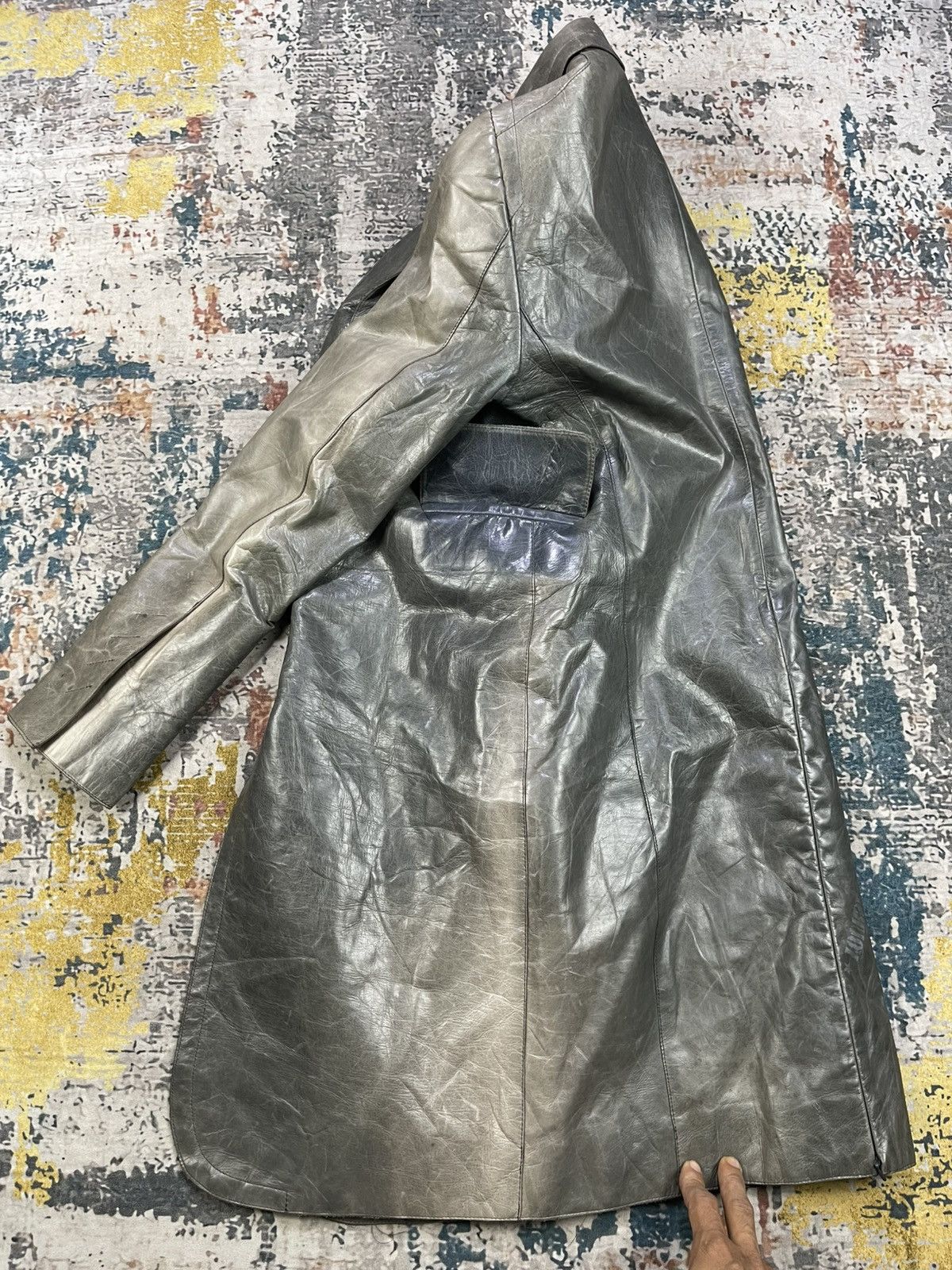 Costume National CoSTUME National Distressed Leather Trench Coat Size S / US 4 / IT 40 - 11 Thumbnail