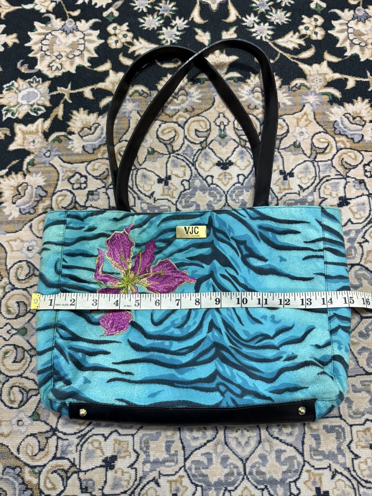 Versace Versace Jeans Couture faux fur handbag blue zebra stripe Size ONE SIZE - 13 Thumbnail