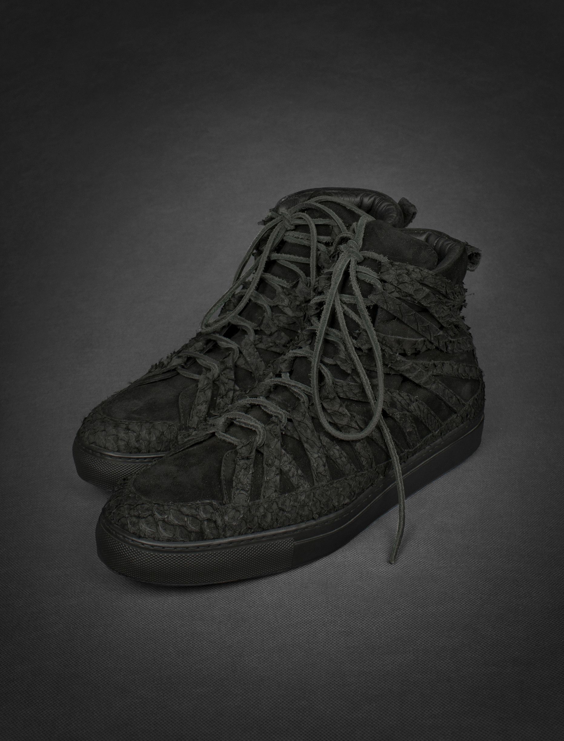 image of Damir Doma Python Leather Sneakers, Limited Edition, Iconic in Black, Men's (Size 10)