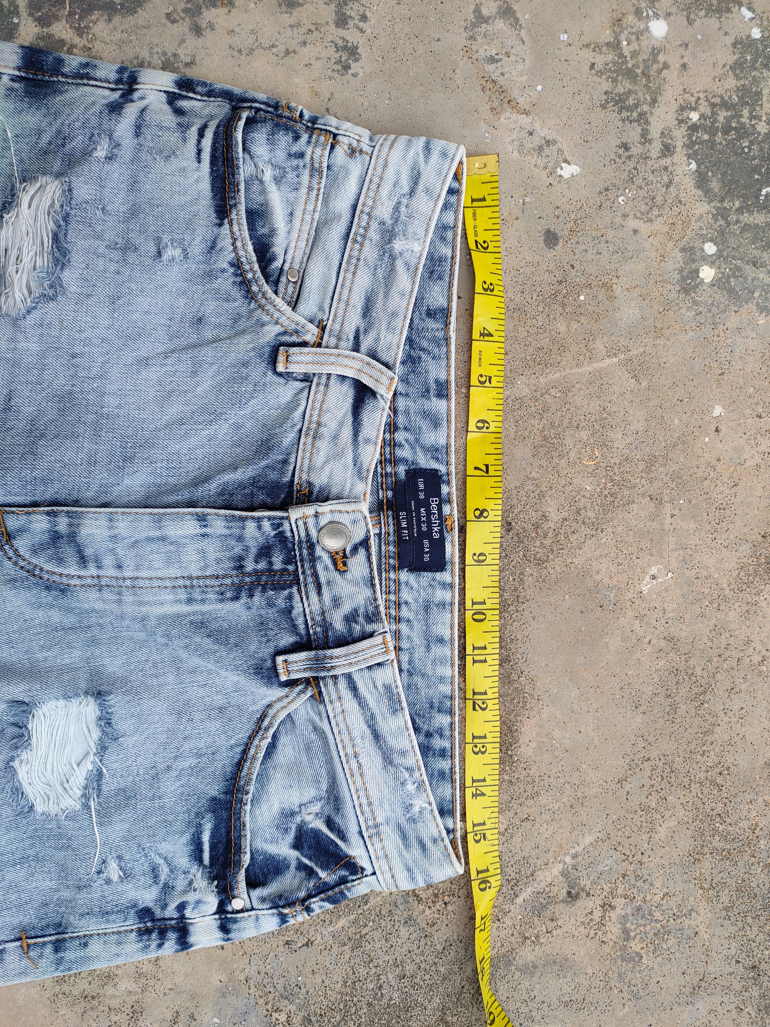 Bershka VINTAGE BERSHKA BORO PATCHWORK DISTRESSED JEANS DENIM PANTS Size US 31 - 7 Thumbnail