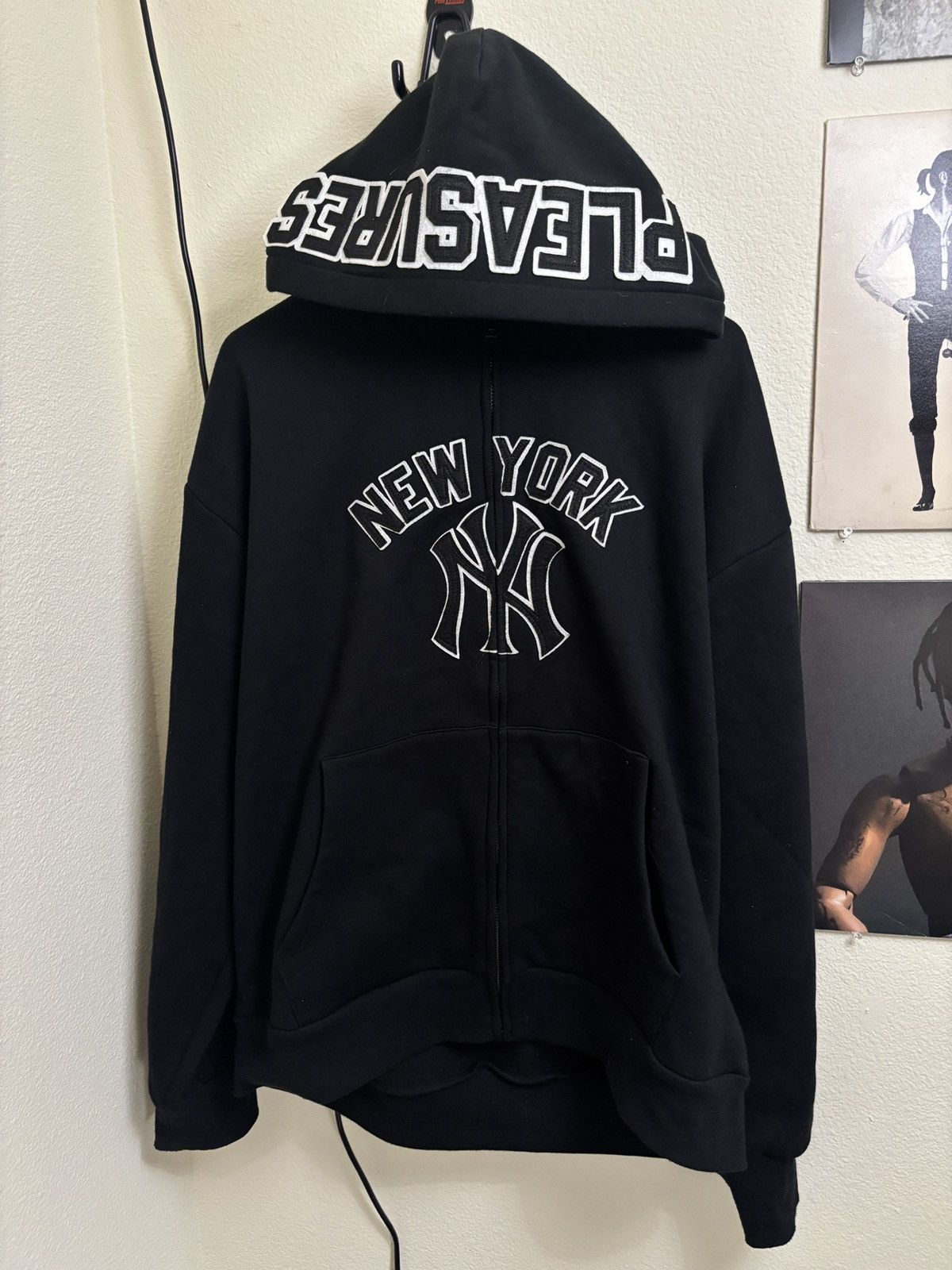 Pleasures NY Yankees x Pleasures Zip Up Hoodie Size US XL / EU 56 / 4 - 1 Thumbnail