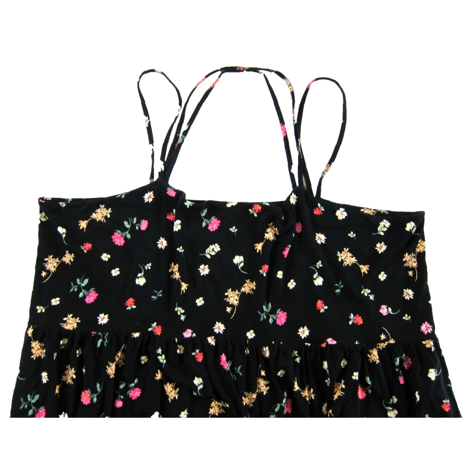 Old Navy Old Navy Floral Sundress Short Tank Sun Dress 3X Pocket Black Green Pink Rayon Stretch Ladies Size 40" / US 18 - 4 Thumbnail