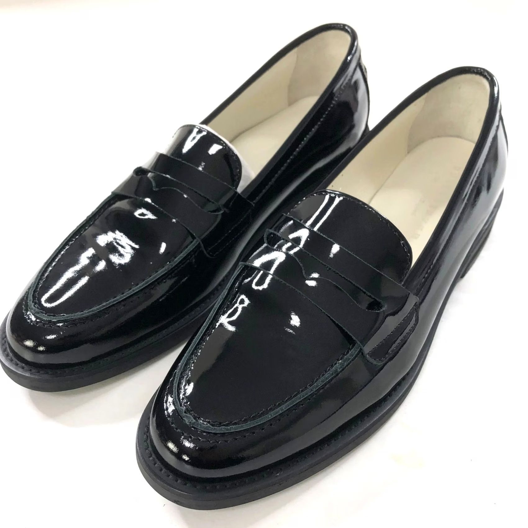 Vintage Duke + Dexter Penny Loafer US 7 EUR 38 Patent Leather Black Box MINT HRJ Size US 7 / IT 37 - 2 Thumbnail